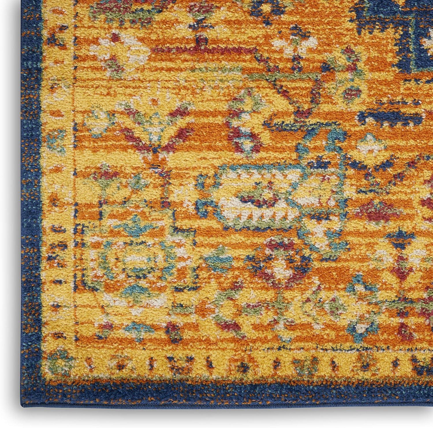 Nourison Allur Bohemian Indoor Rug Orange Multicolor 5'3" x 7'3"