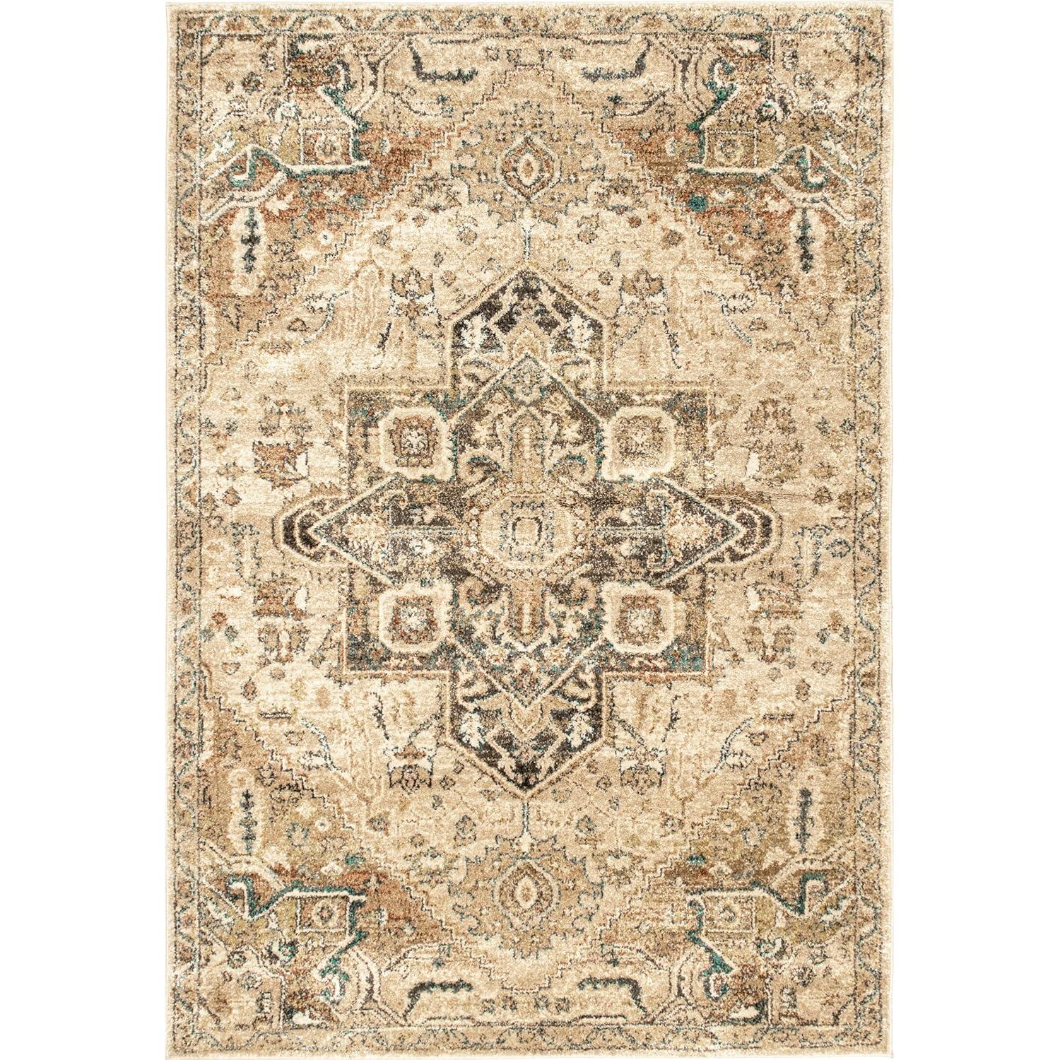 Nuloom Tabetha Geometric 7x9 Indoor Area Rug for Living Room Bedroom Dining Room Kitchen, Tan/Ivory
