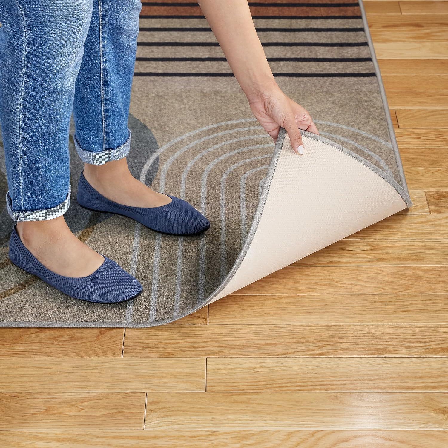 Town & Country Everyday Avani Everwash Non-Slip Backing Area Rug Beige/Rust