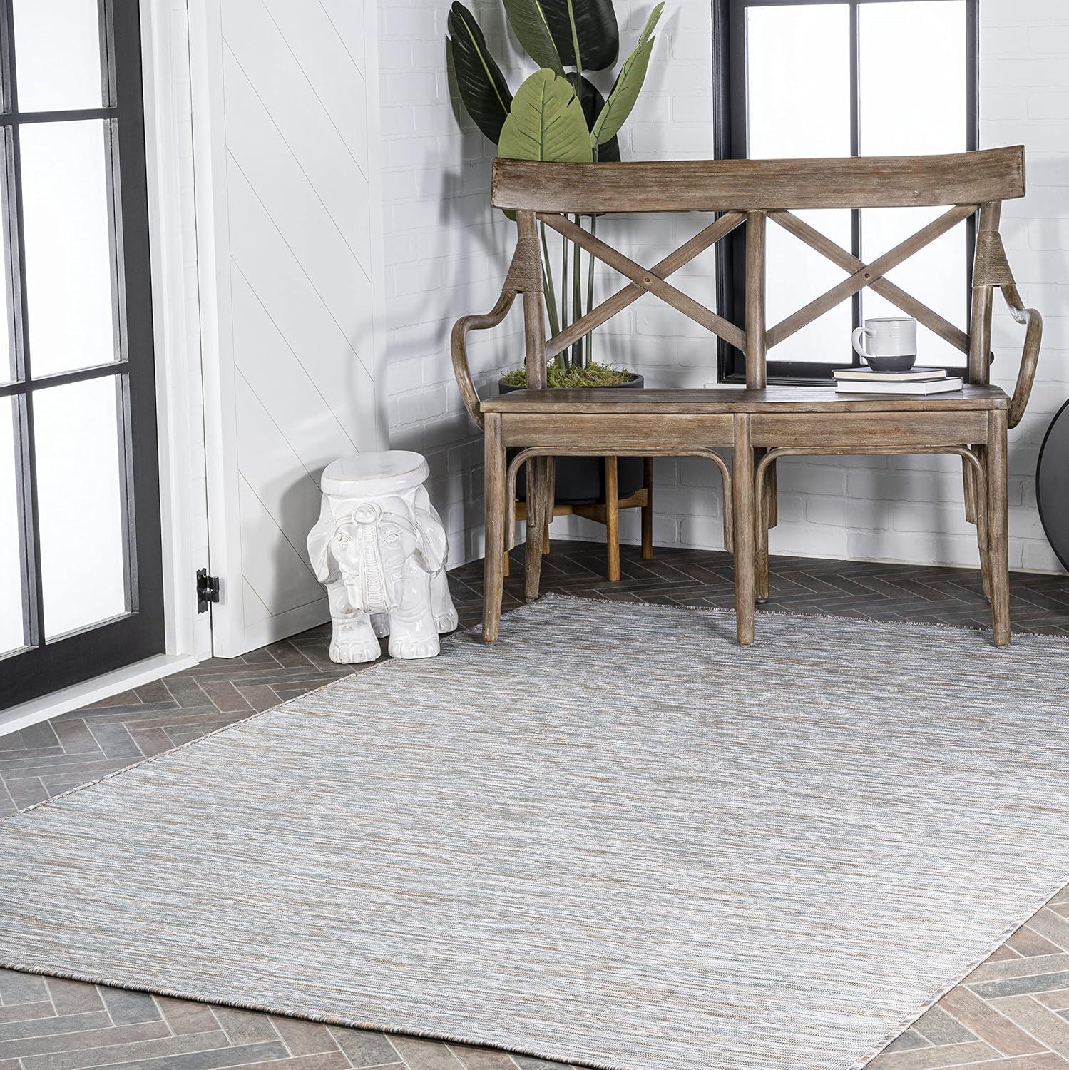 4'x6' Ethan Modern Flatweave Solid  Area Rug, Gray - JONATHAN Y
