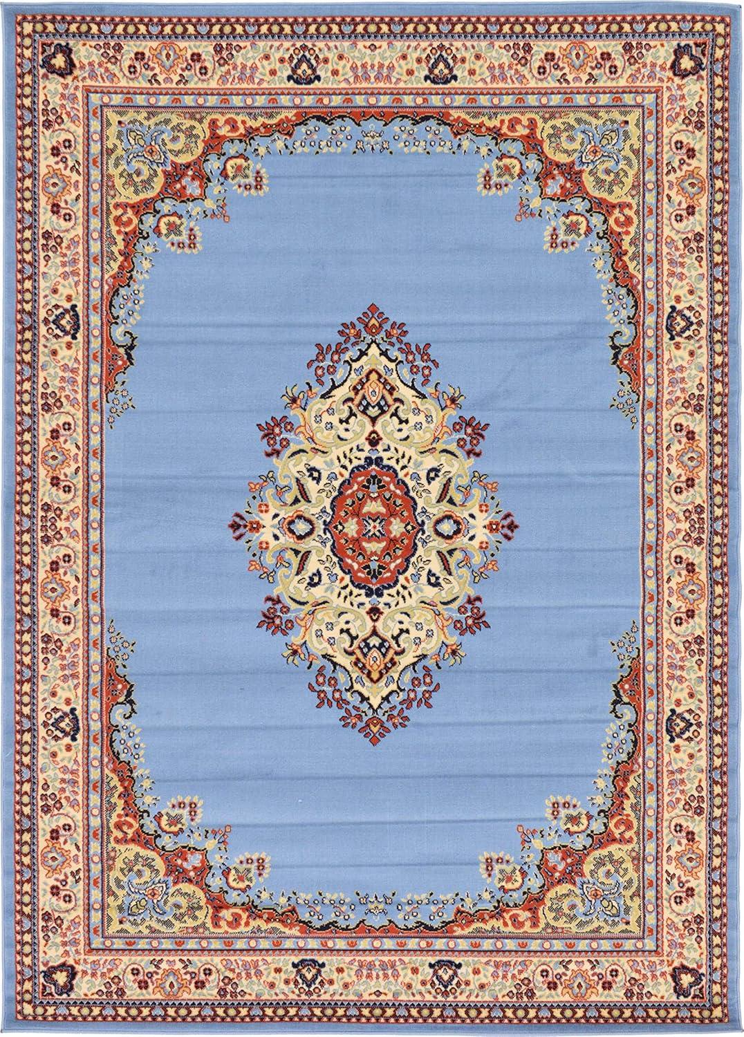 Handmade Terracotta Medallion 7' x 10' Easy Care Rug