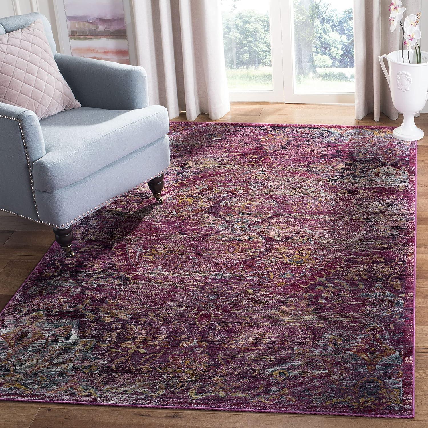 Crystal CRS512 Power Loomed Accent Rug - Fuchsia/Purple - 3'x5' - Safavieh.