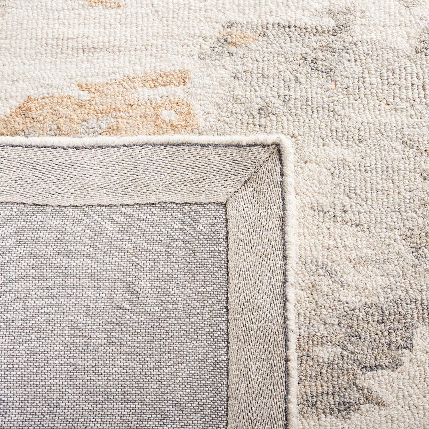 SAFAVIEH Abstract Seachlann Distressed Abstract Wool Area Rug, Ivory/Grey, 6' x 9'