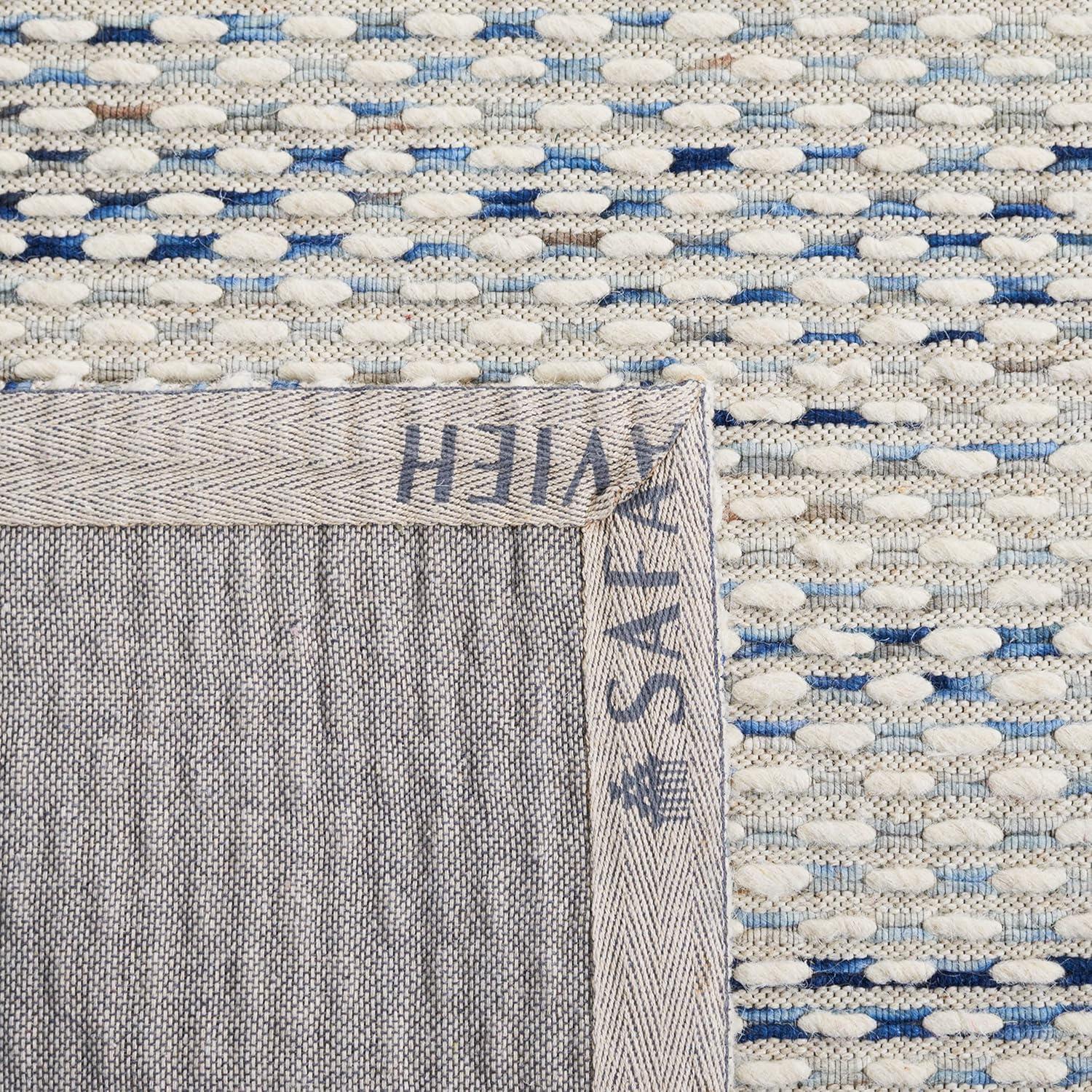 Marbella MRB158 Hand Woven Indoor Area Rug - White/Navy - 9'x12' - Safavieh