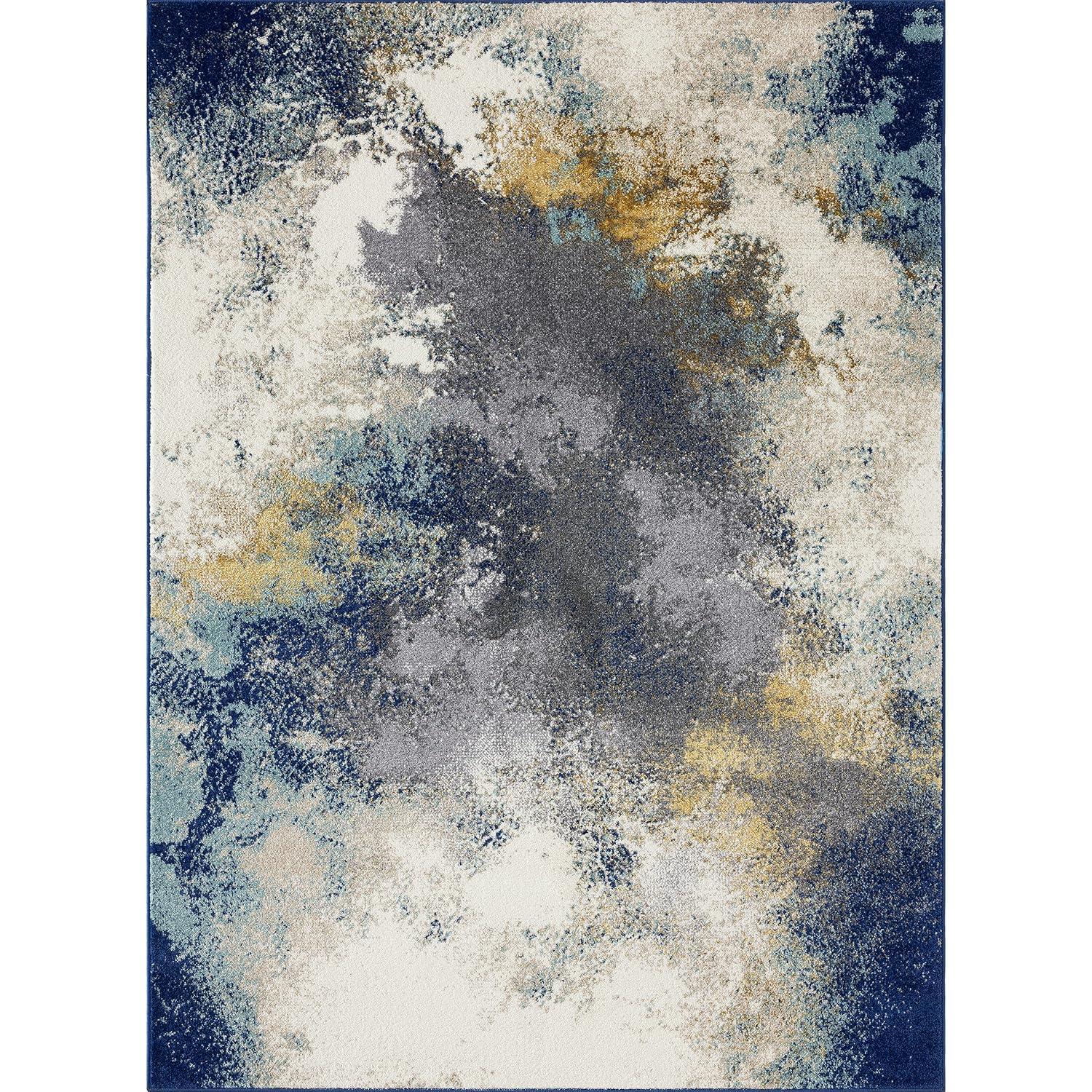 Luxe Weavers Beverly Collection Modern Abstract Blue 2x3 Area Rug