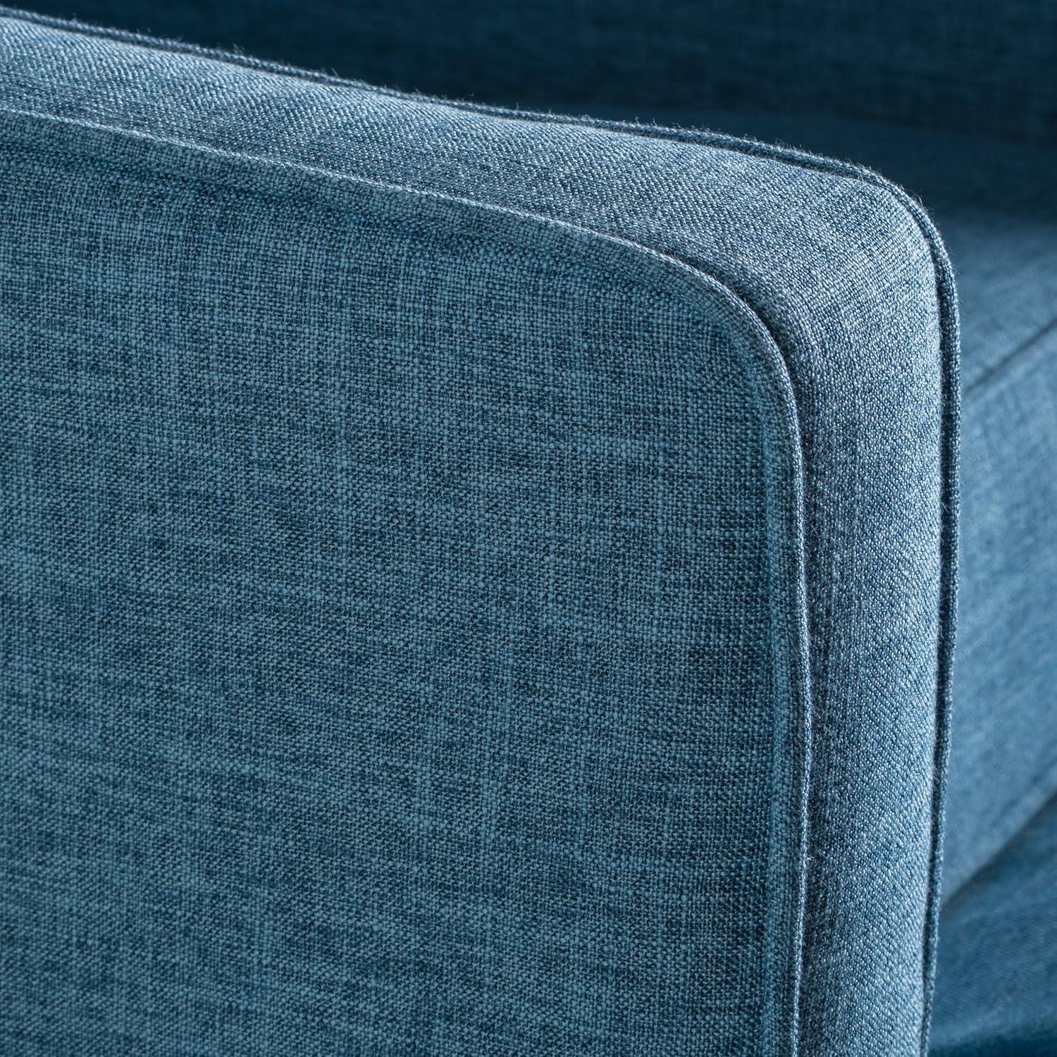 GDFStudio Mason Mid Century Modern Tufted Pushback Recliners (Set of 2), Muted Blue/Fabric