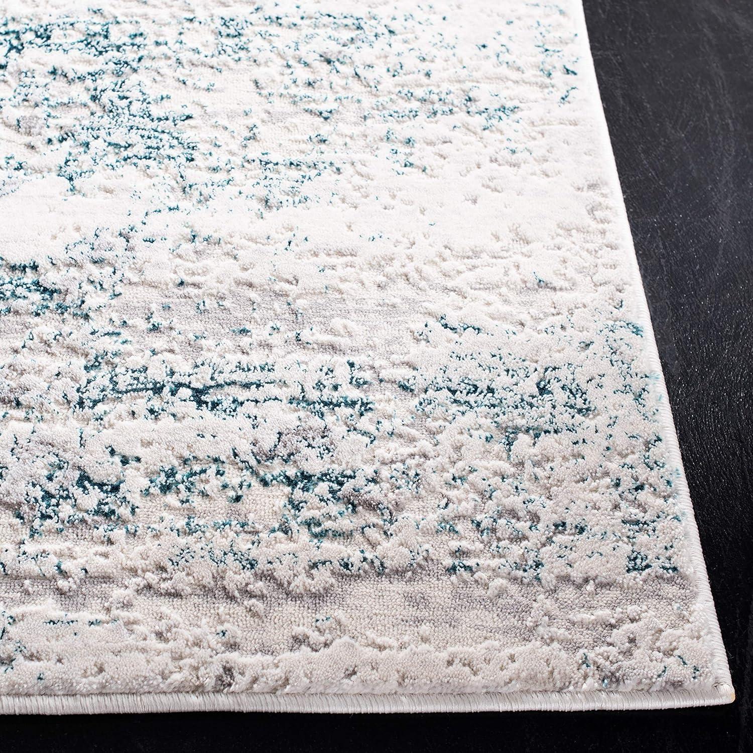 Amalfi AMF572 Power Loomed Accent Rug - Cream/Turquoise - 3'x5' - Safavieh.