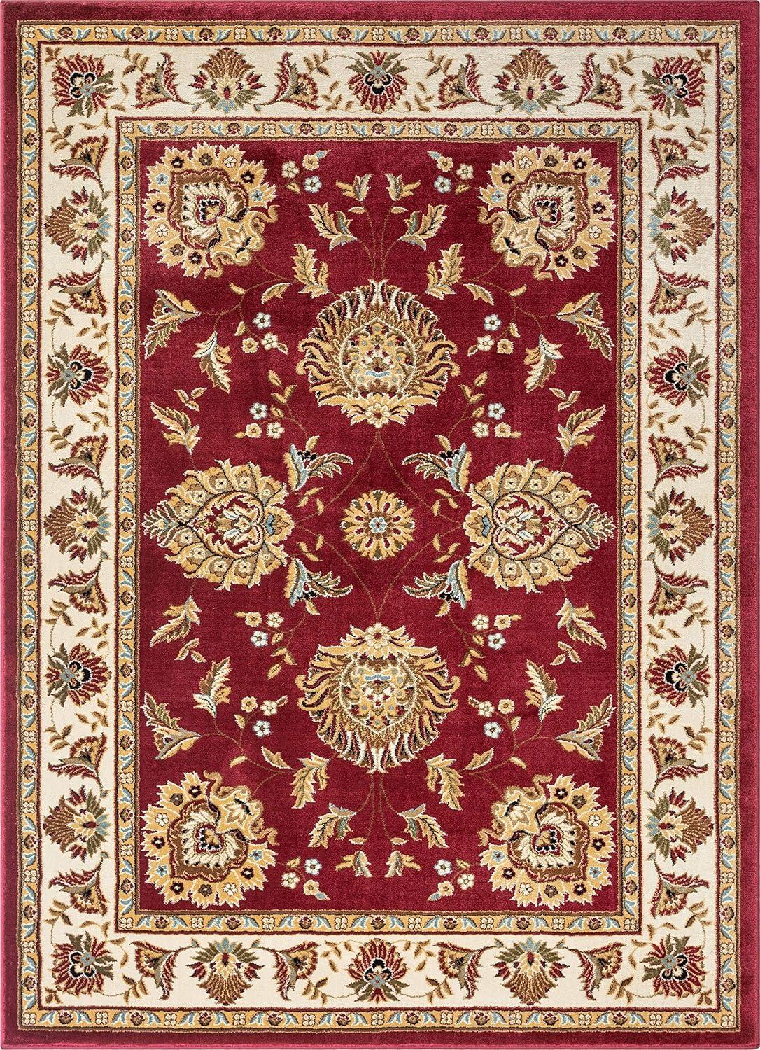 Well Woven Sultan Sarouk Oriental Persian Floral Formal Traditional Modern Classic Thick Soft Area Rug