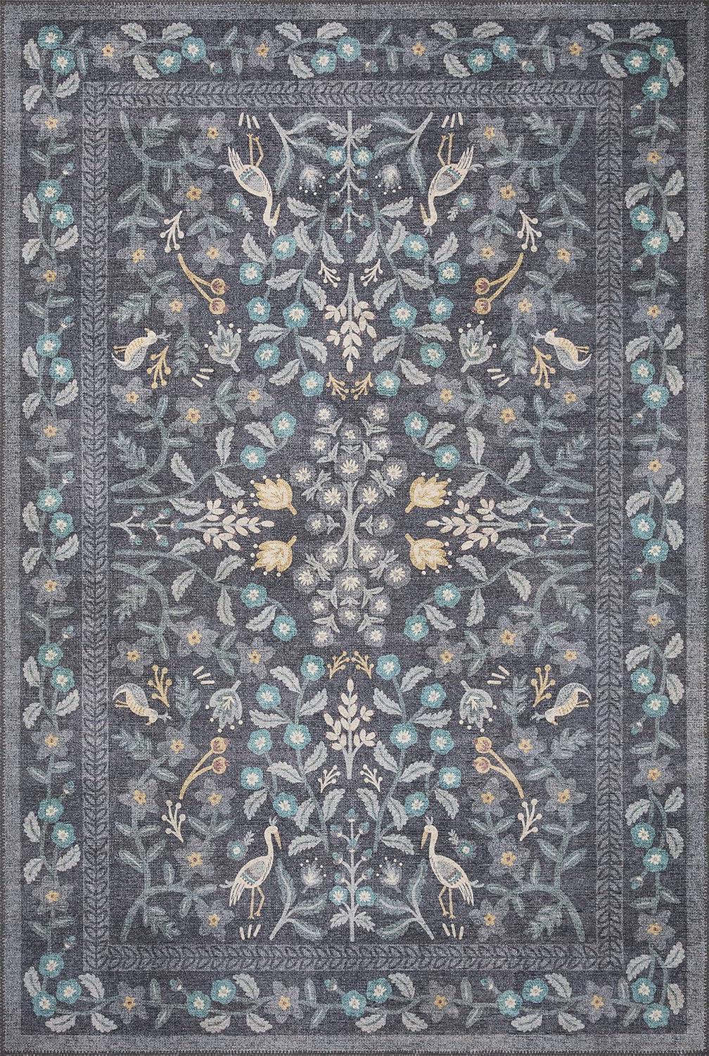Rifle Paper Co. x Loloi Maison Nightingale Black Rug