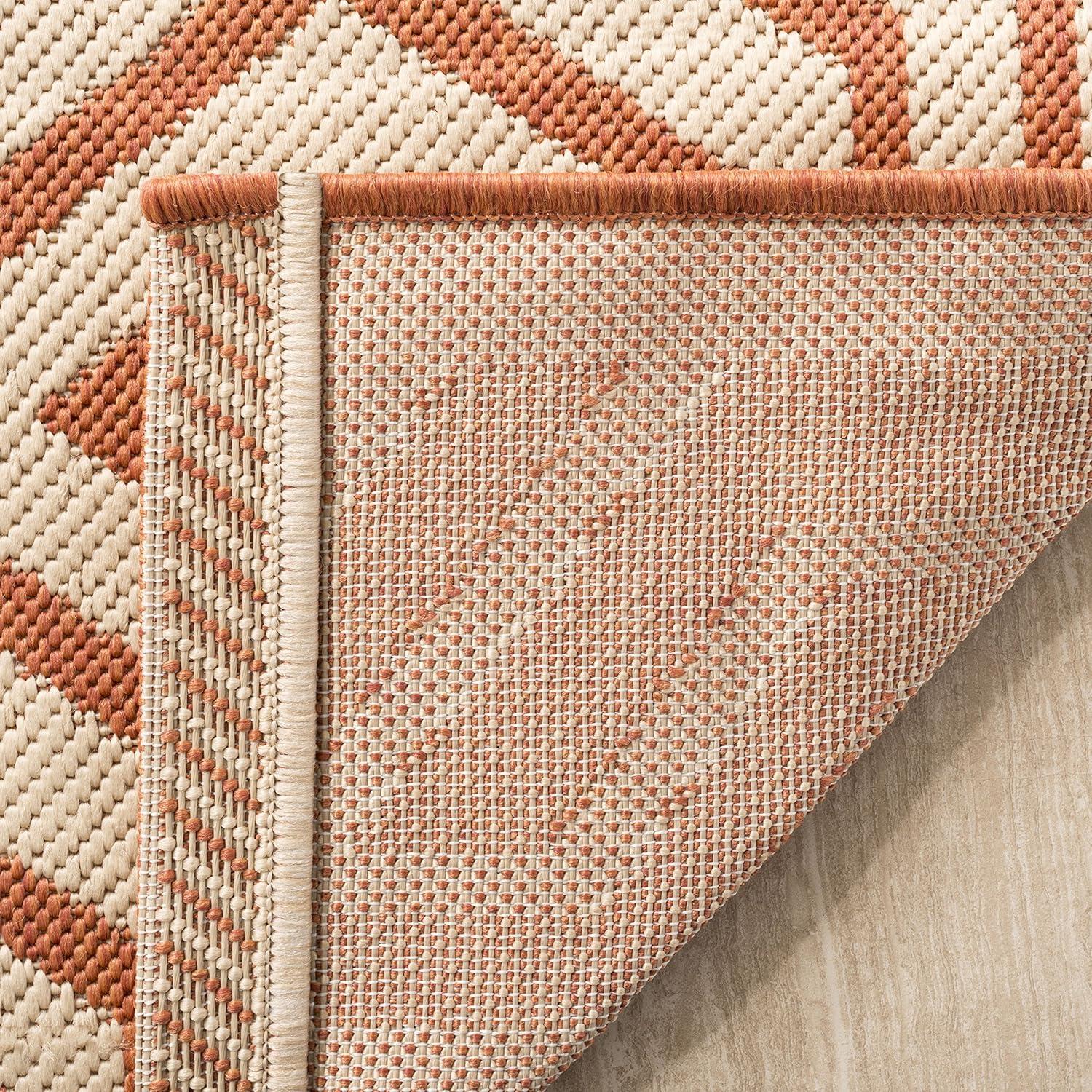 Courtyard CY6113 Power Loomed Indoor/Outdoor Area Rug - Beige/Terracotta - 6'7"x9'6" - Safavieh.