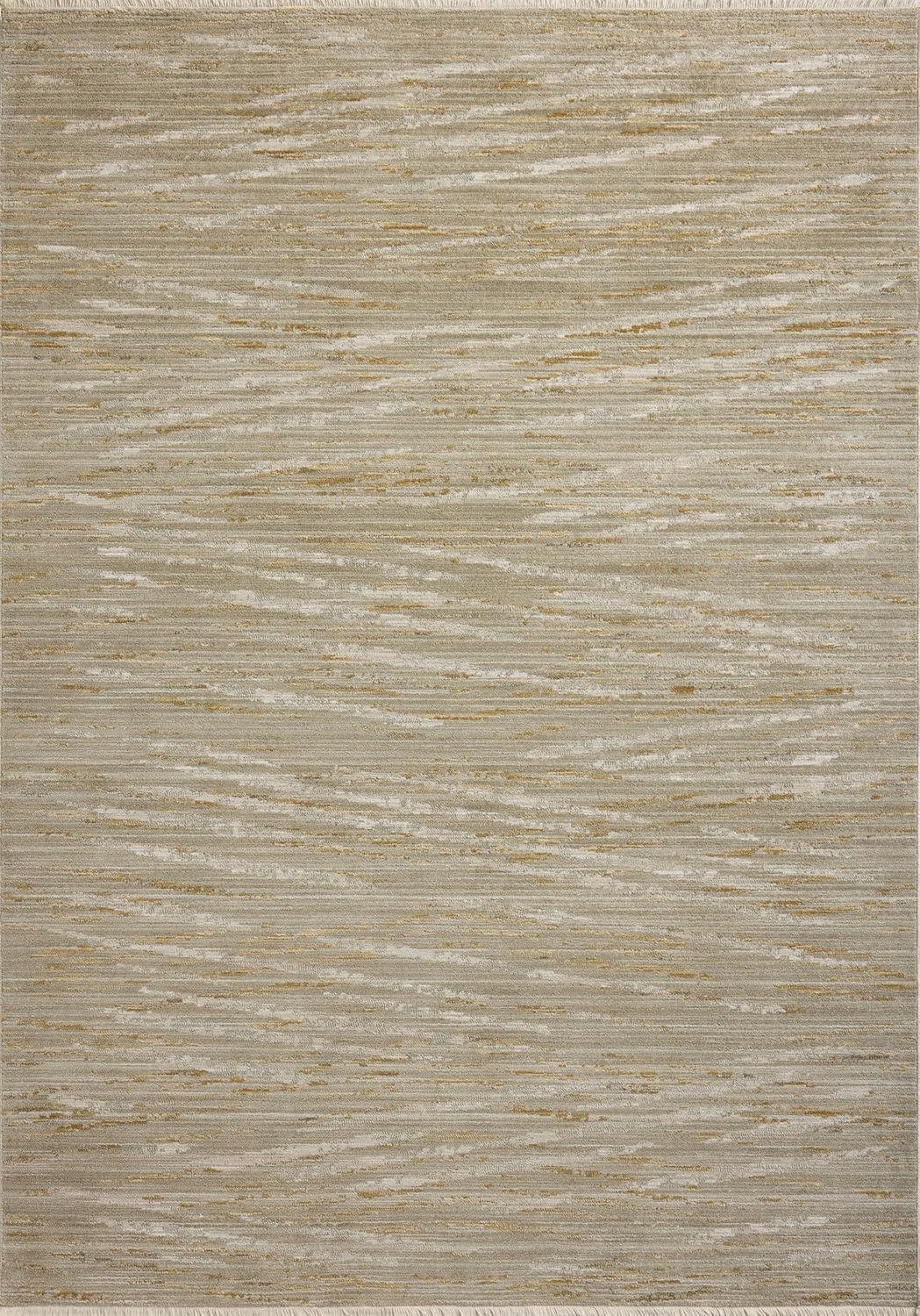 Sage and Gold Abstract Wool Area Rug, 6'-3" x 9'-4"