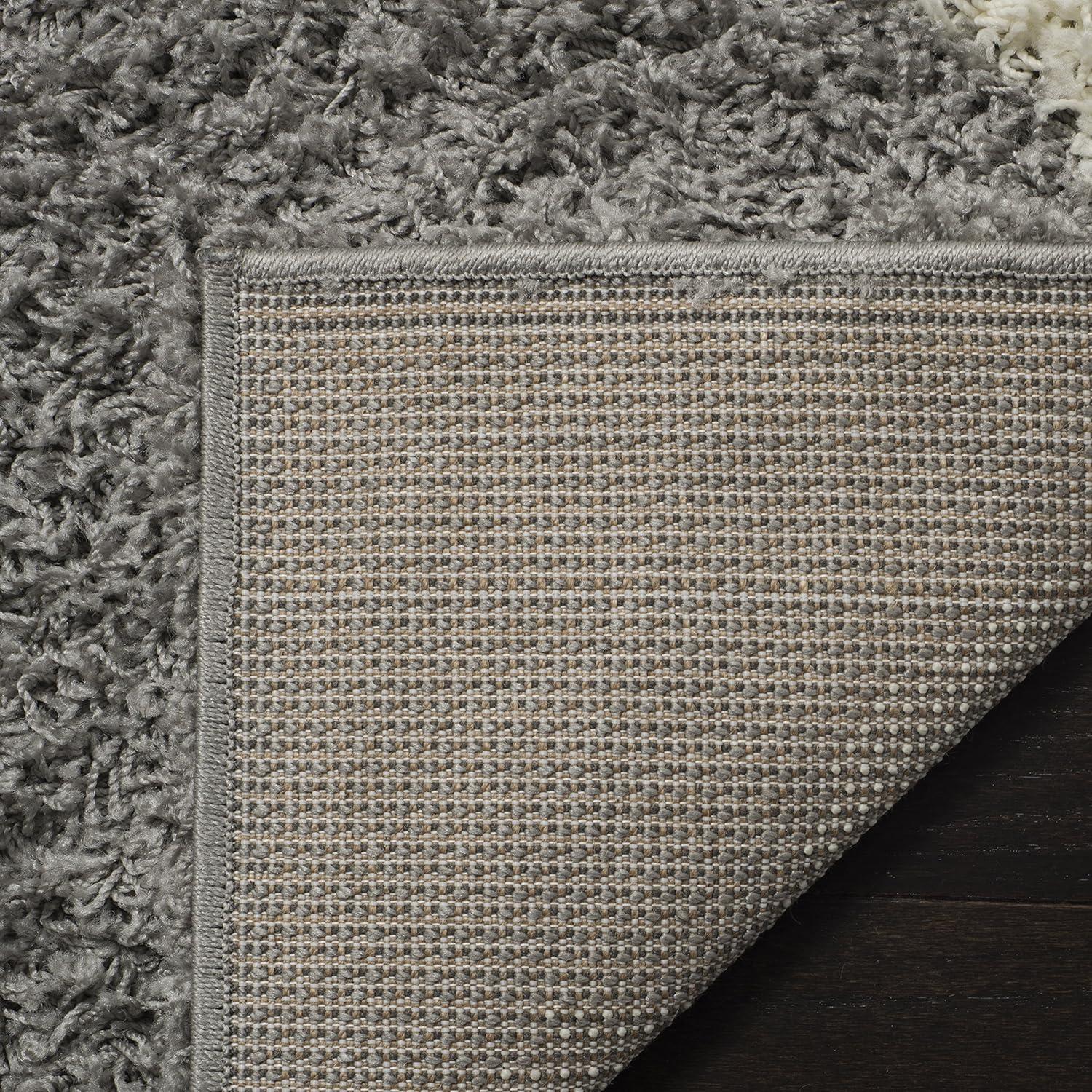 SAFAVIEH Dallas Logan Geometric Shag Area Rug, Grey/Ivory, 5'1" x 7'6"