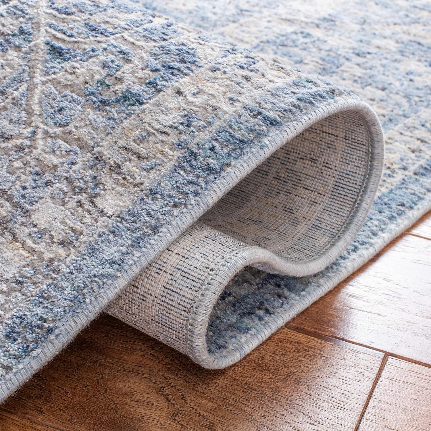 Dream DRM402 Power Loomed Accent Rug - Grey/Turquoise - 2'6"x4' - Safavieh.