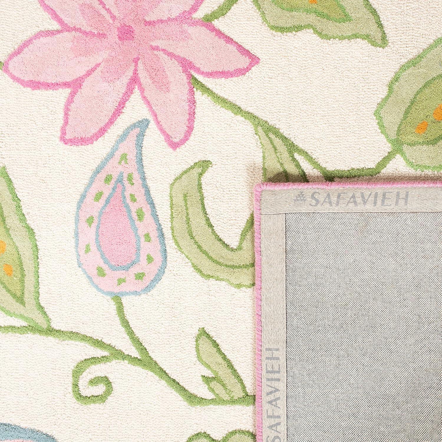 SAFAVIEH Kids Collection SFK351A Handmade Ivory/Pink Rug