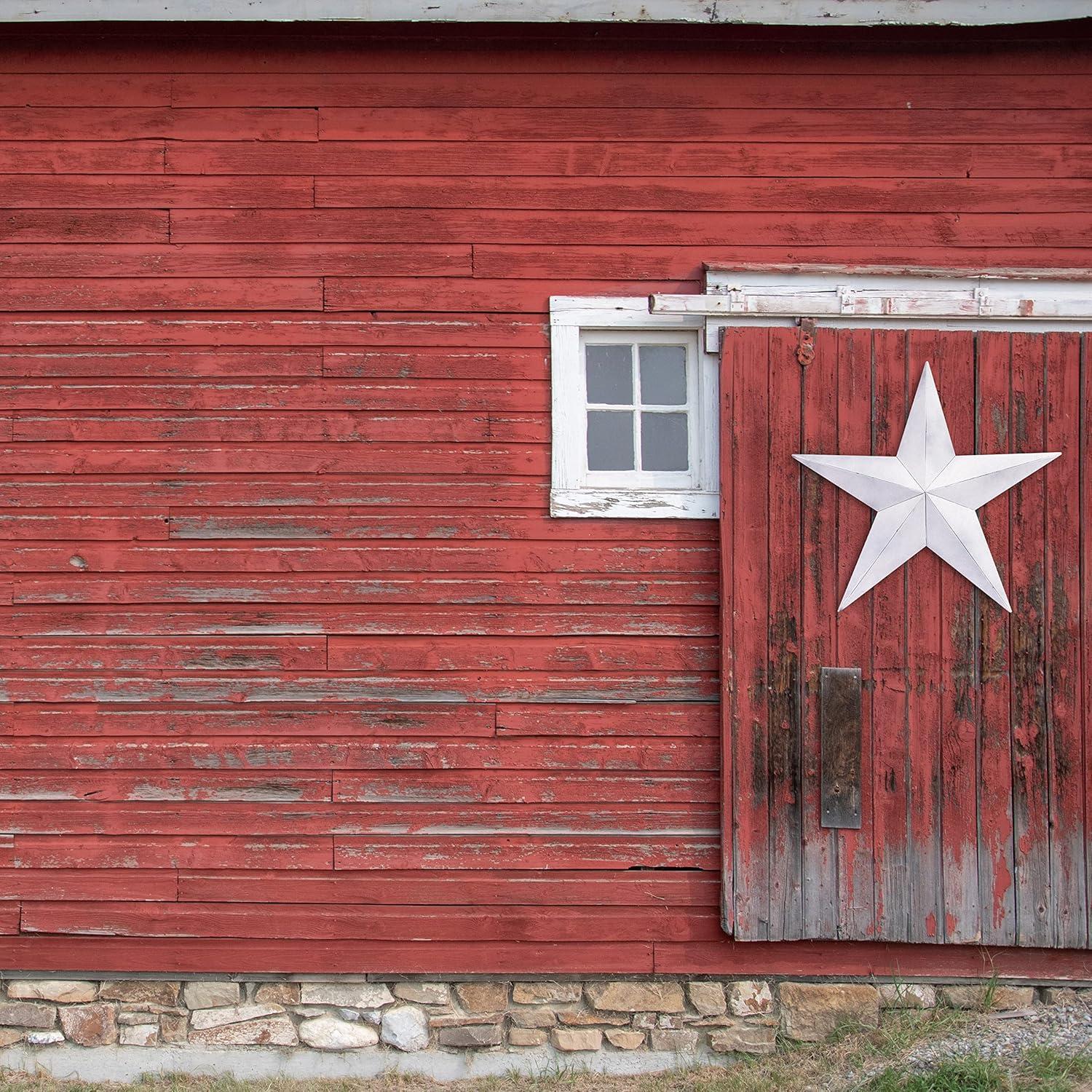 Farmhouse White Galvanized Metal Barn Star Wall Decor