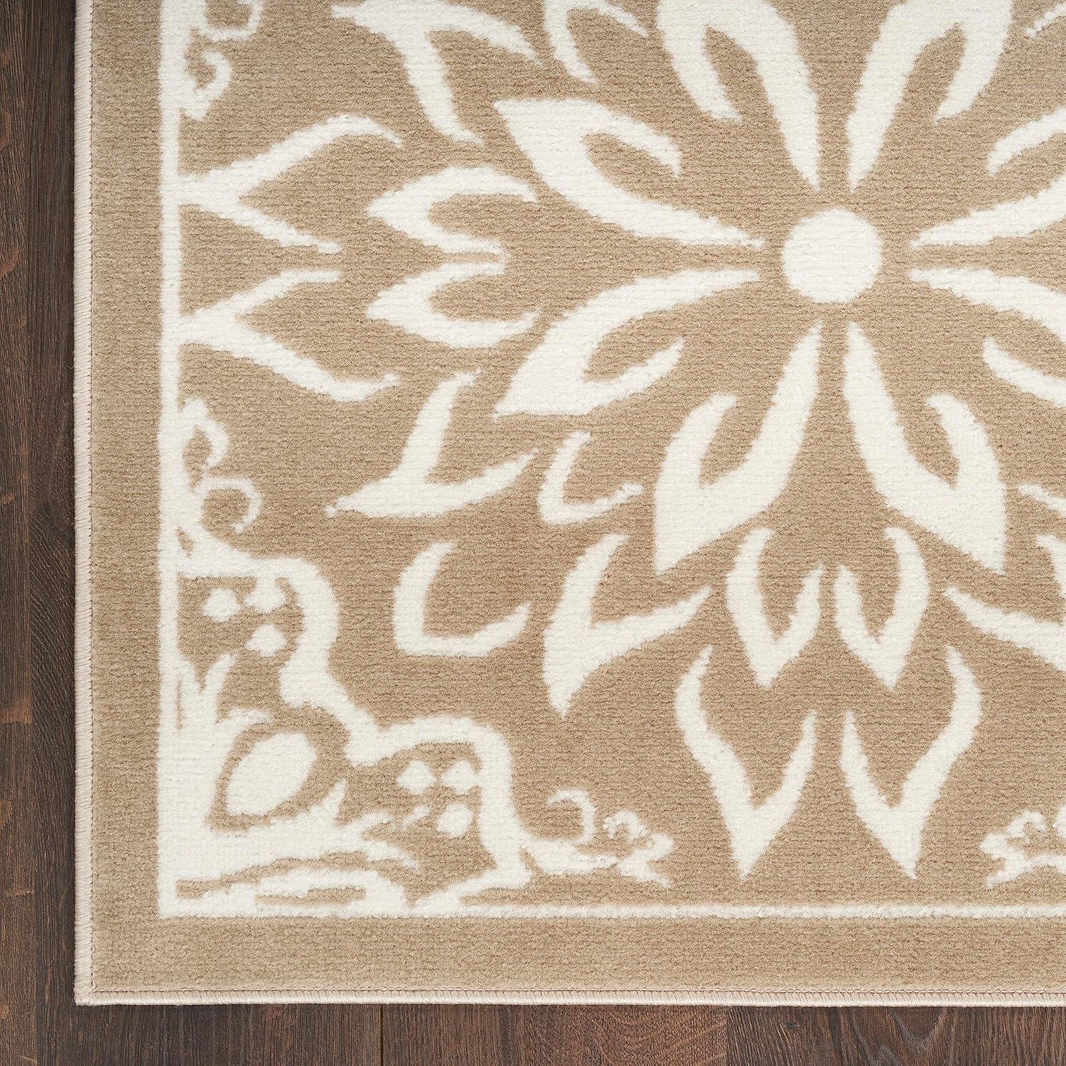 Nourison Jubilant Floral Transitional Indoor Rug Taupe 7'10"x9'10"