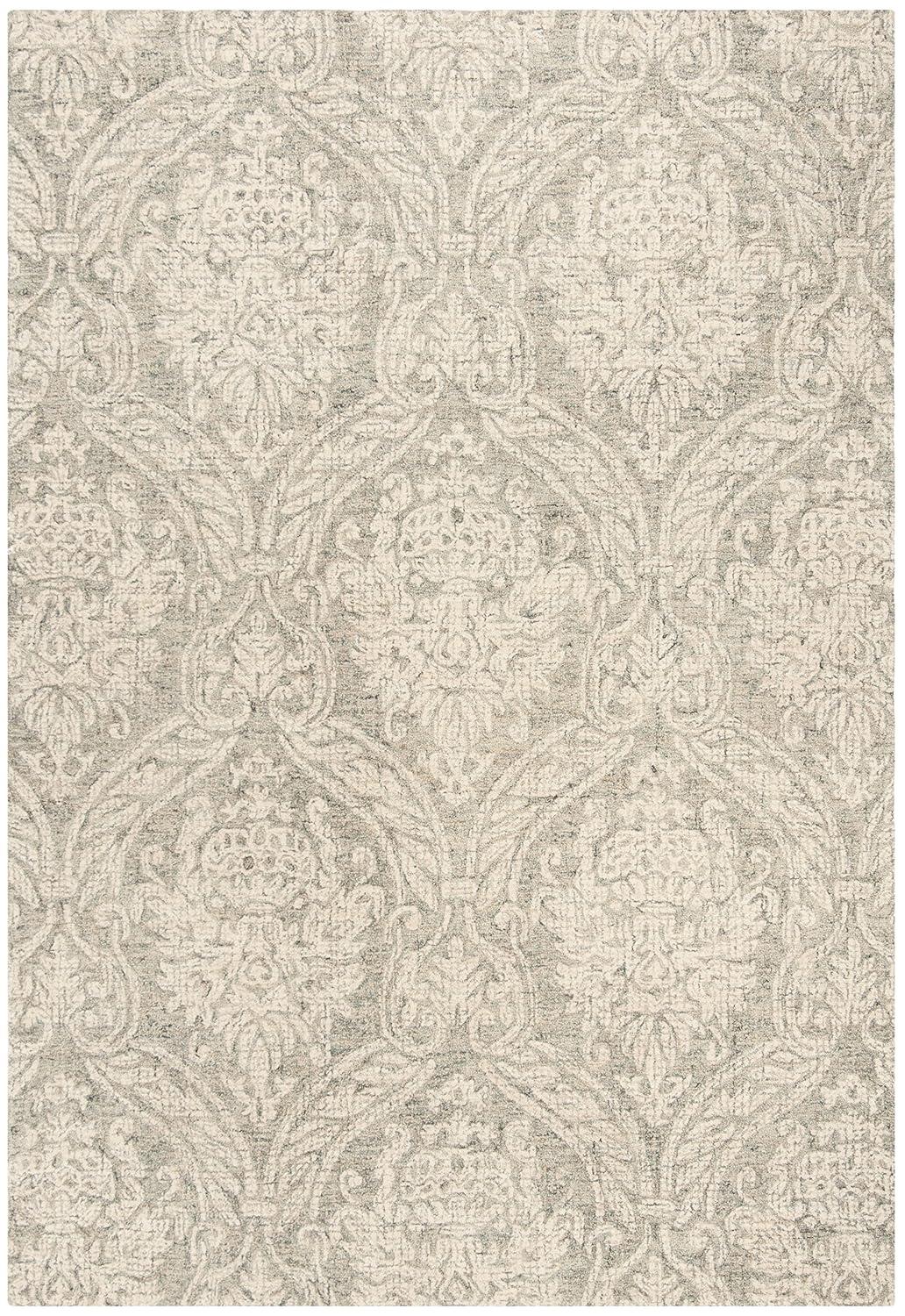 Abstract ABT204 Handmade Indoor Area Rug - Ivory/Grey - 4'x6' - Safavieh