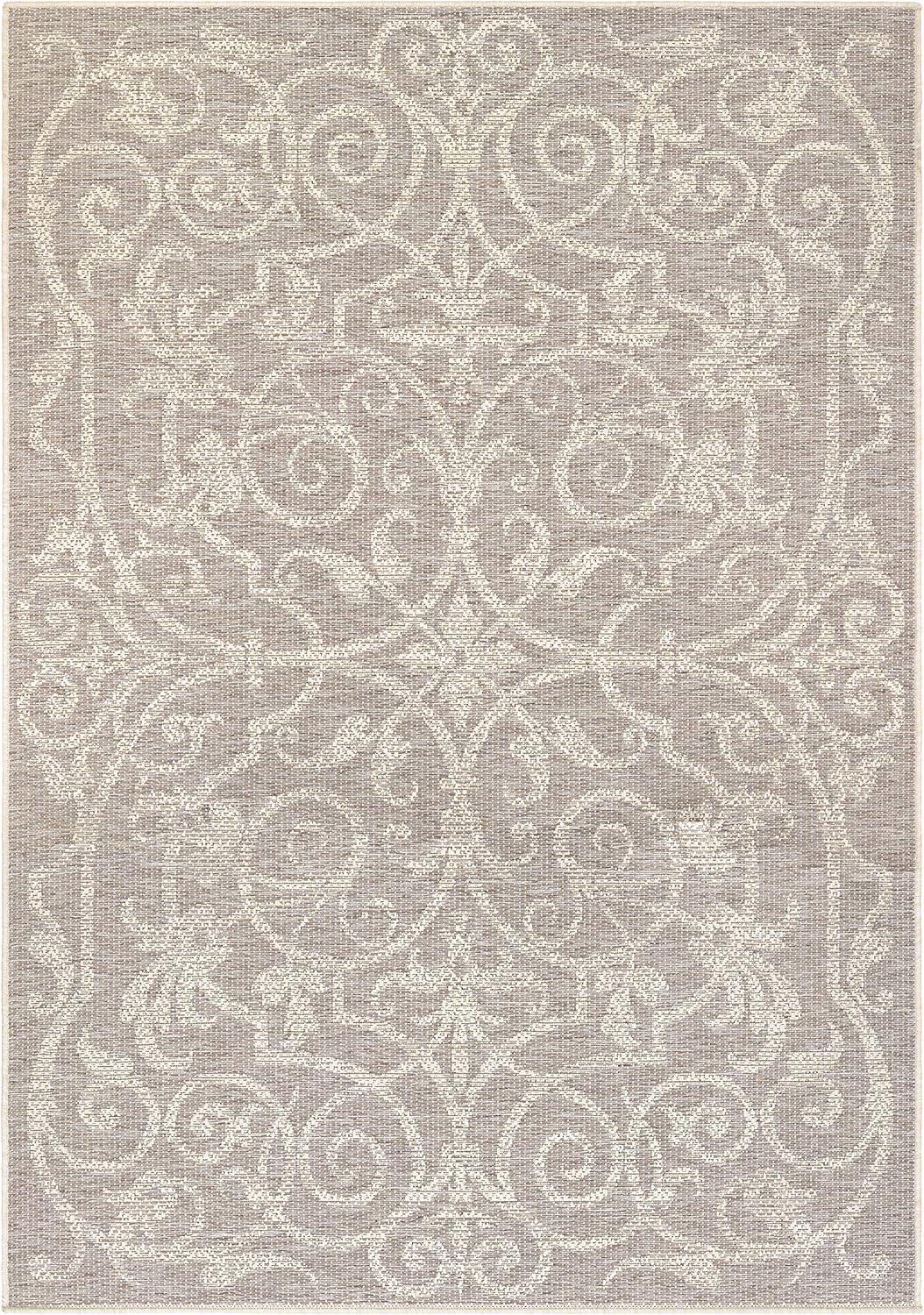 Cocoa Natural 6' x 9' Geometric Flat Woven Reversible Rug