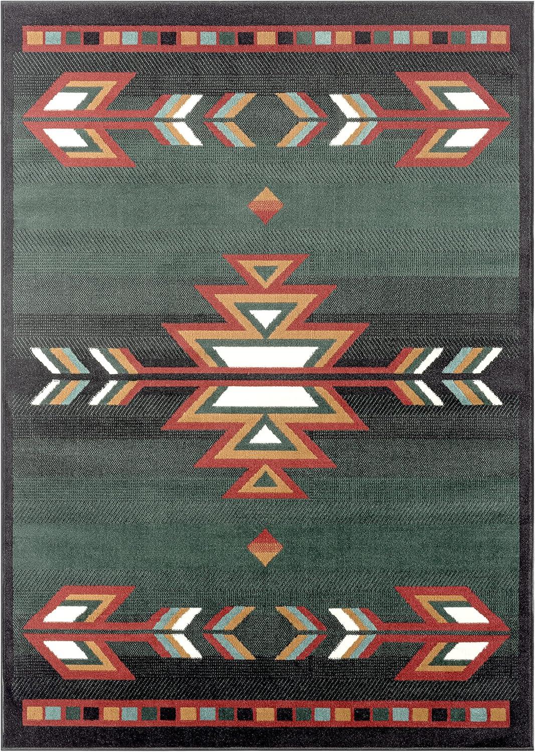 Home Dynamix Premium Sagrada Southwestern Geometric Area Rug Green/Red, 5'2"x7'4"
