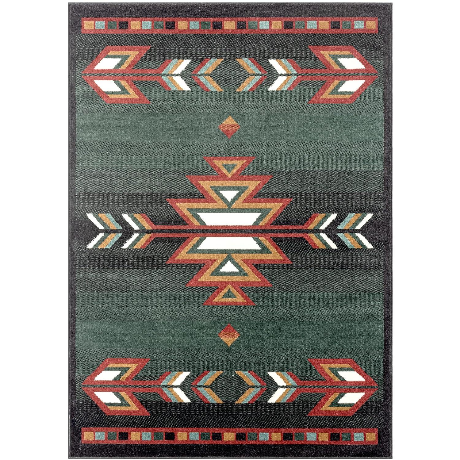 Home Dynamix Premium Sagrada Southwestern Geometric Area Rug Green/Red, 5'2"x7'4"
