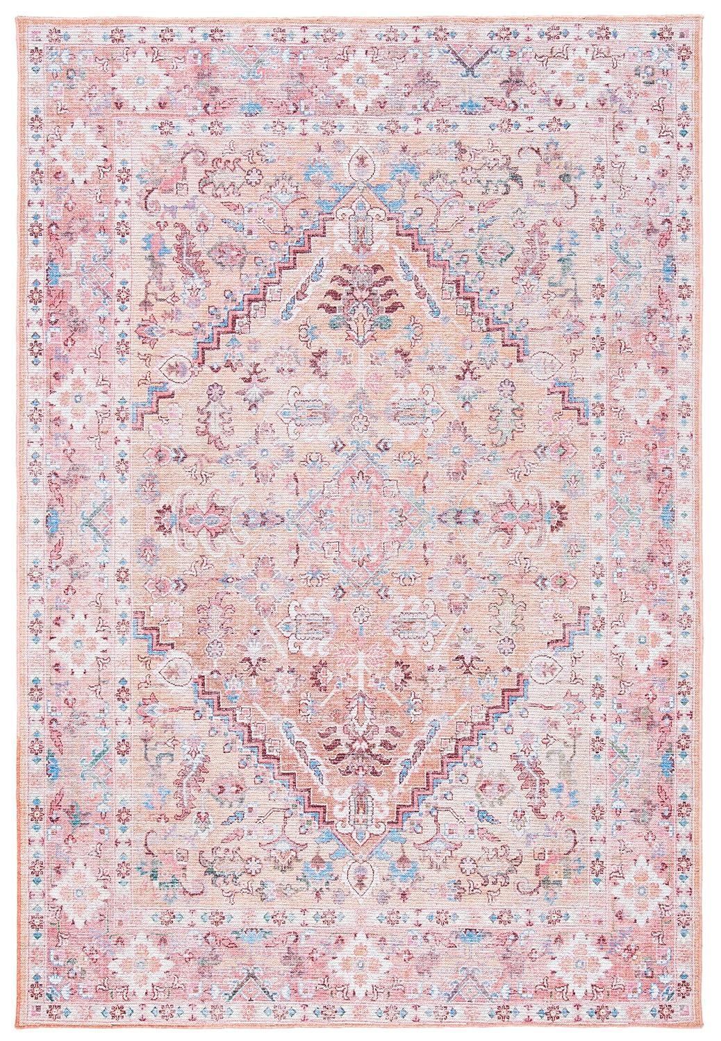 Serapi SEP515 Power Loomed Machine Washable Area Rug - Beige/Pink - 4'x6' - Safavieh.