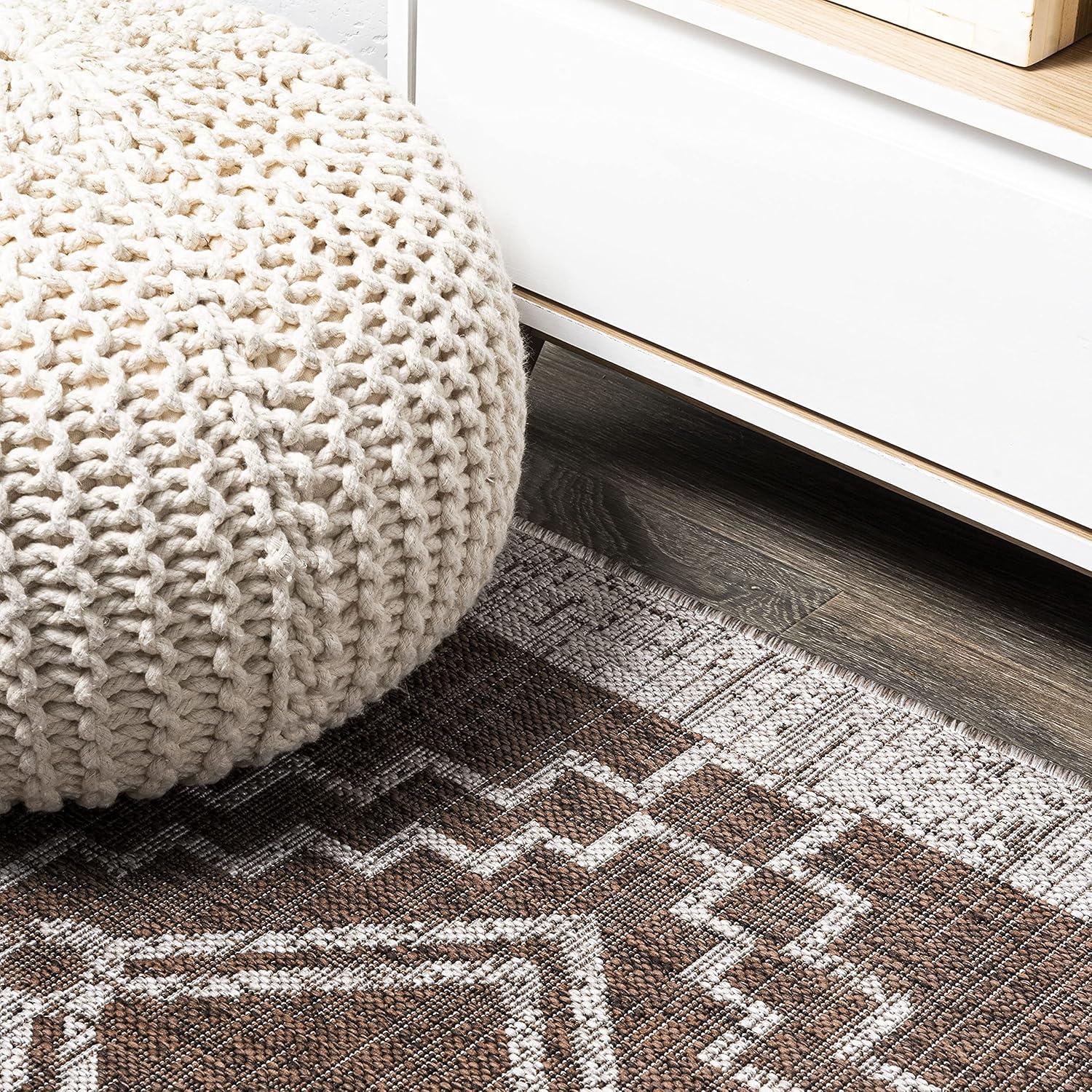 Tribal Diamond Medallion Brown/Beige Indoor/Outdoor Rug