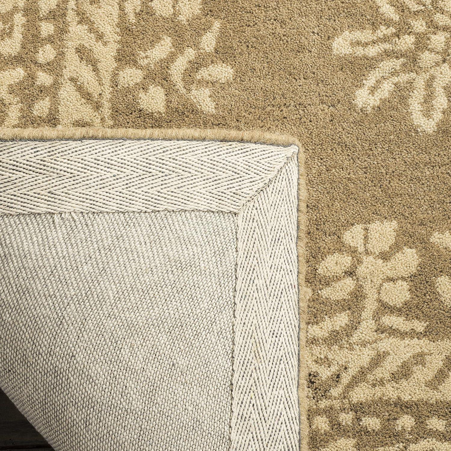 Beige and Off-White Hand-Tufted Wool Area Rug, 5' x 8'