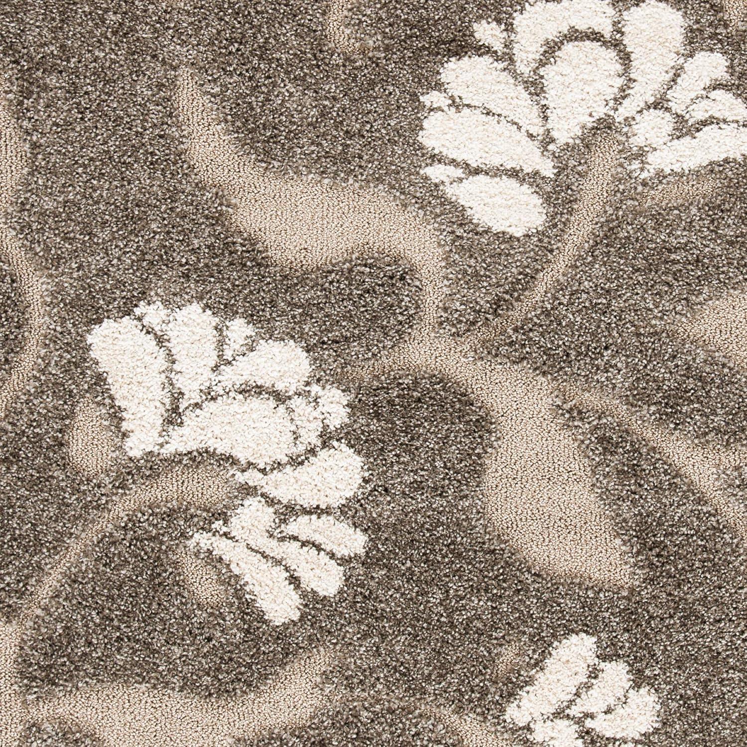Florida Shag SG459 Power Loomed Indoor Area Rug - Smoke/Beige - 5'3"x7'6" - Safavieh