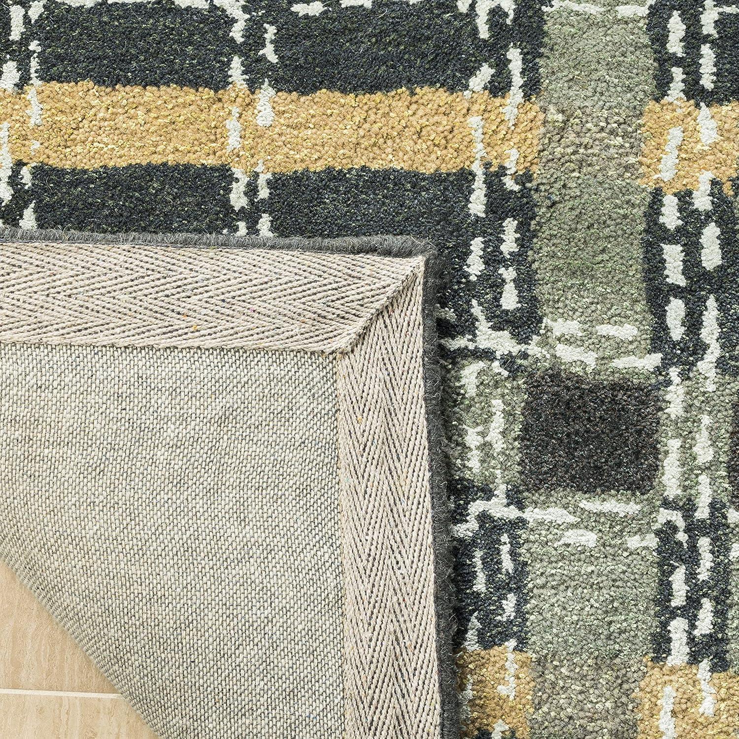 SAFAVIEH Martha Stewart Thalia Colorweave Plaid Area Rug, Wrought Iron Navy, 5' x 8'