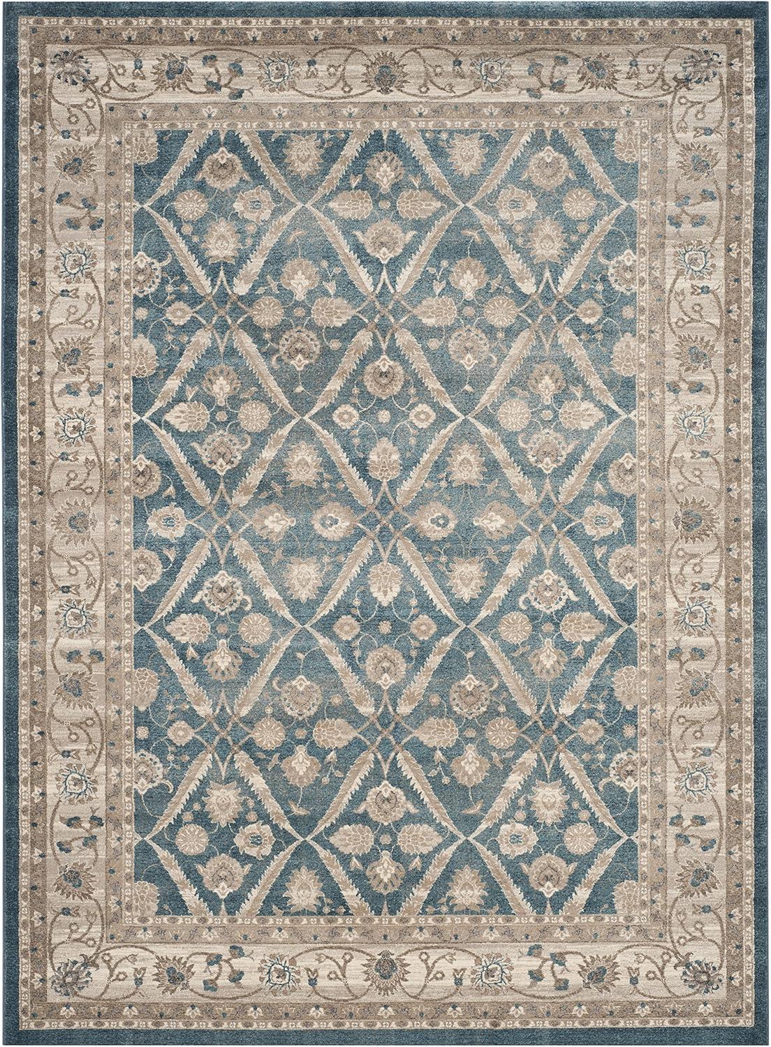 SAFAVIEH Sofia Jerrod Floral Bordered Area Rug, Blue/Beige, 9' x 12'