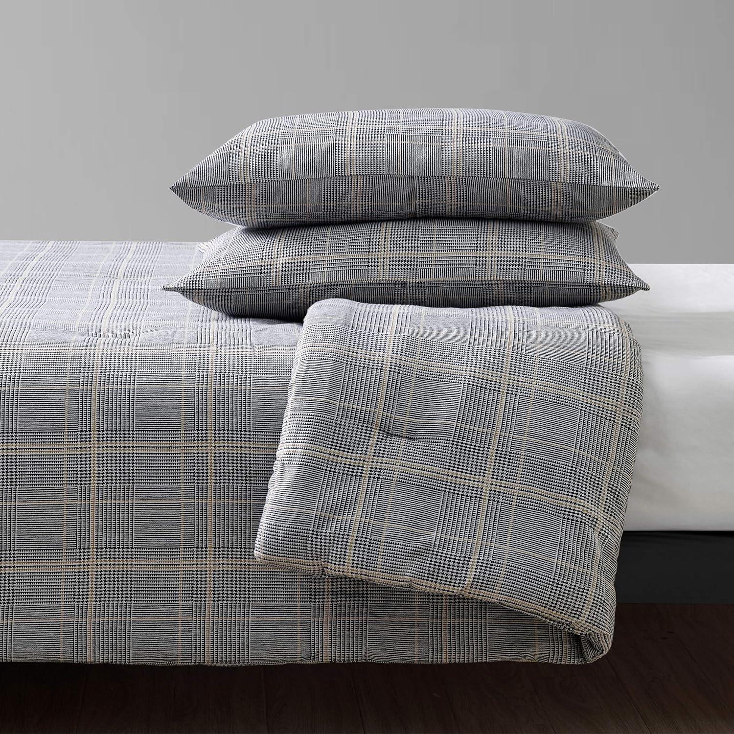Kenneth Cole Kenneth Cole Sussex Flannel Black Comforter Set