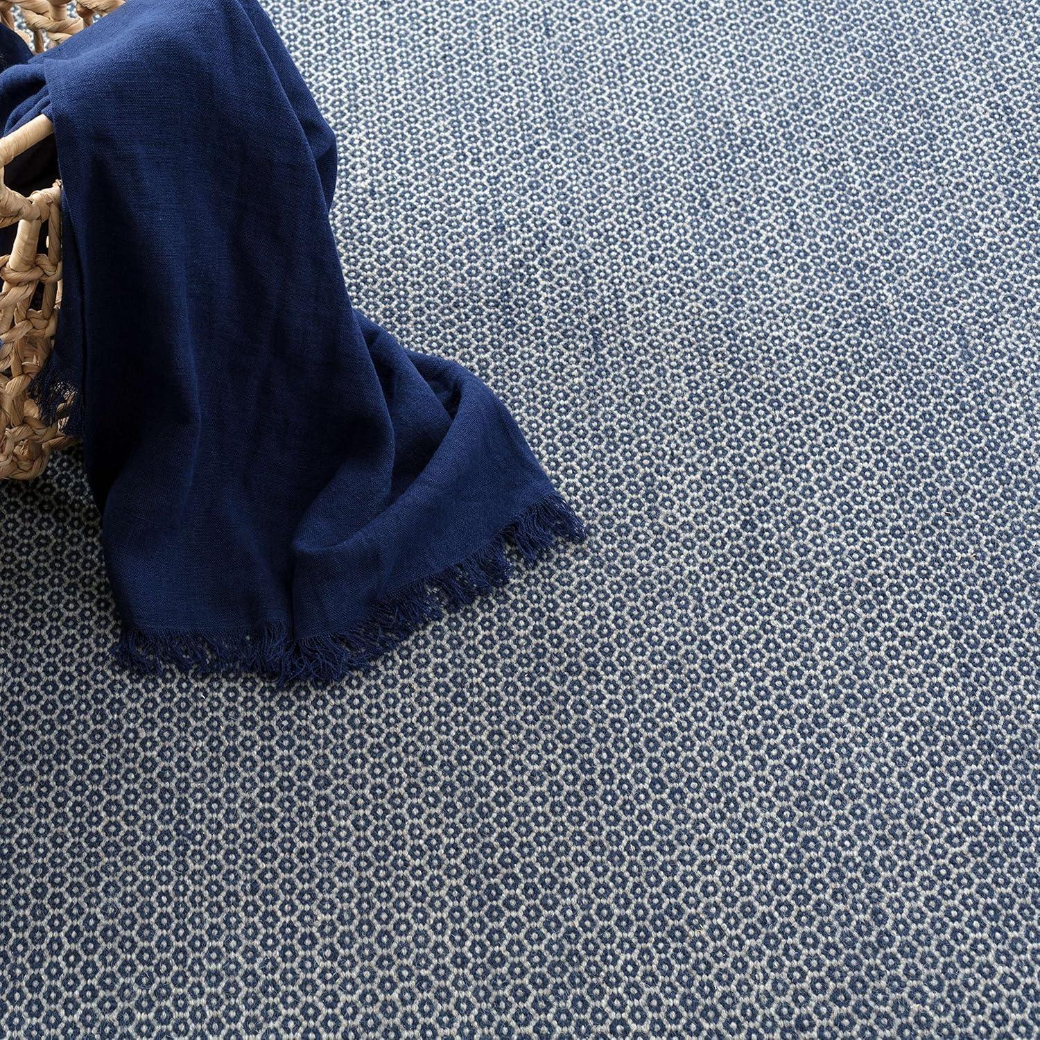 Honeycomb Indigo/Grey Handwoven Wool Rug