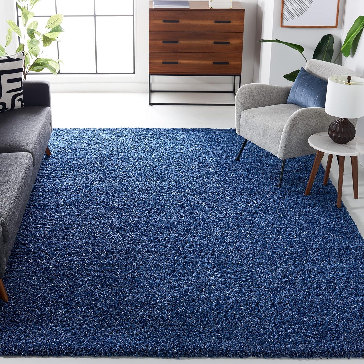 SAFAVIEH Laguna Neven Plush Solid Shag Area Rug, Beige, 8'6" x 12'