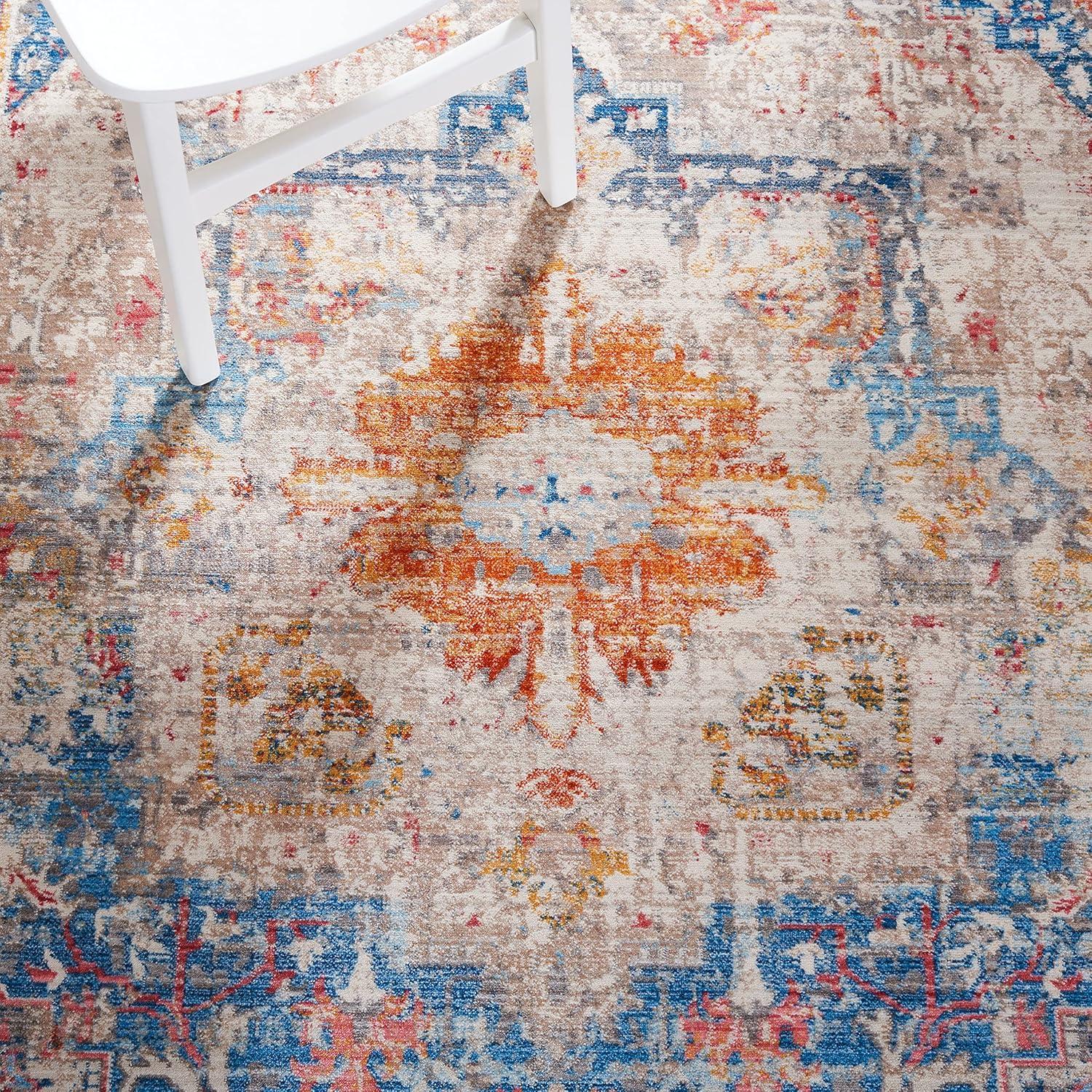 Vintage Persian VTPB438 Power Loomed Accent Rug - Blue/Multi - 3'x5' - Safavieh.