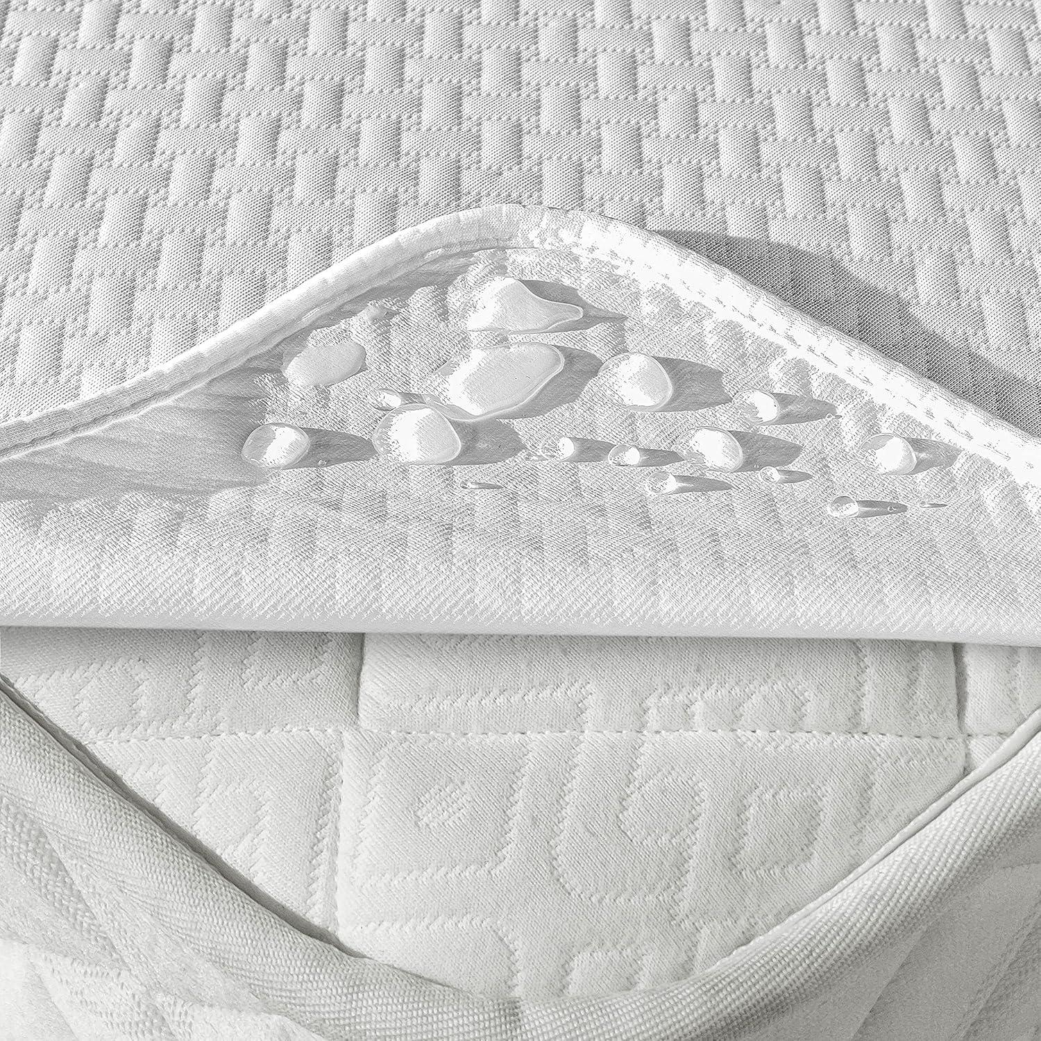 Mattress Protector Waterproof Breathable Sheet with Straps Fitted Bed Cover, Twin XL, by Ambesonne
