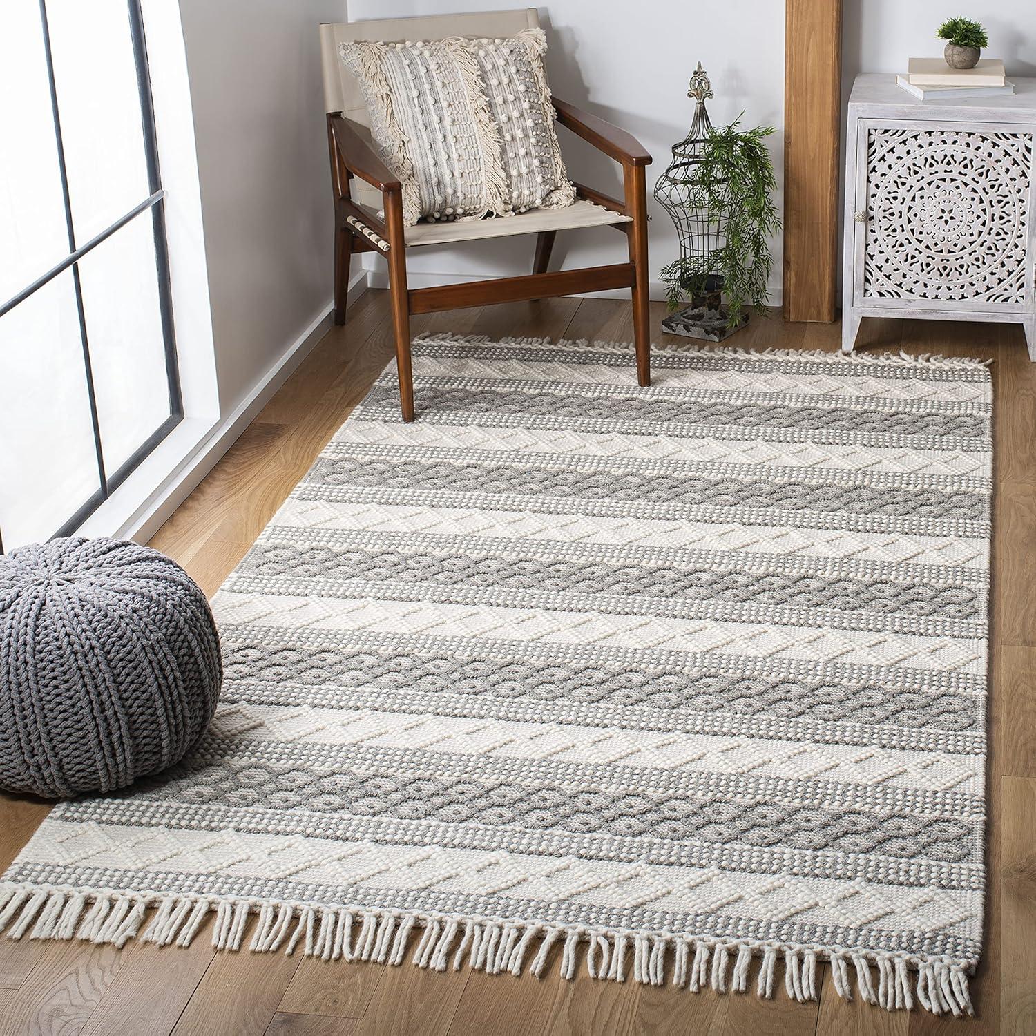 Natura NAT859 Hand Woven Indoor Accent Rug - Ivory/Grey - 3'x5' - Safavieh