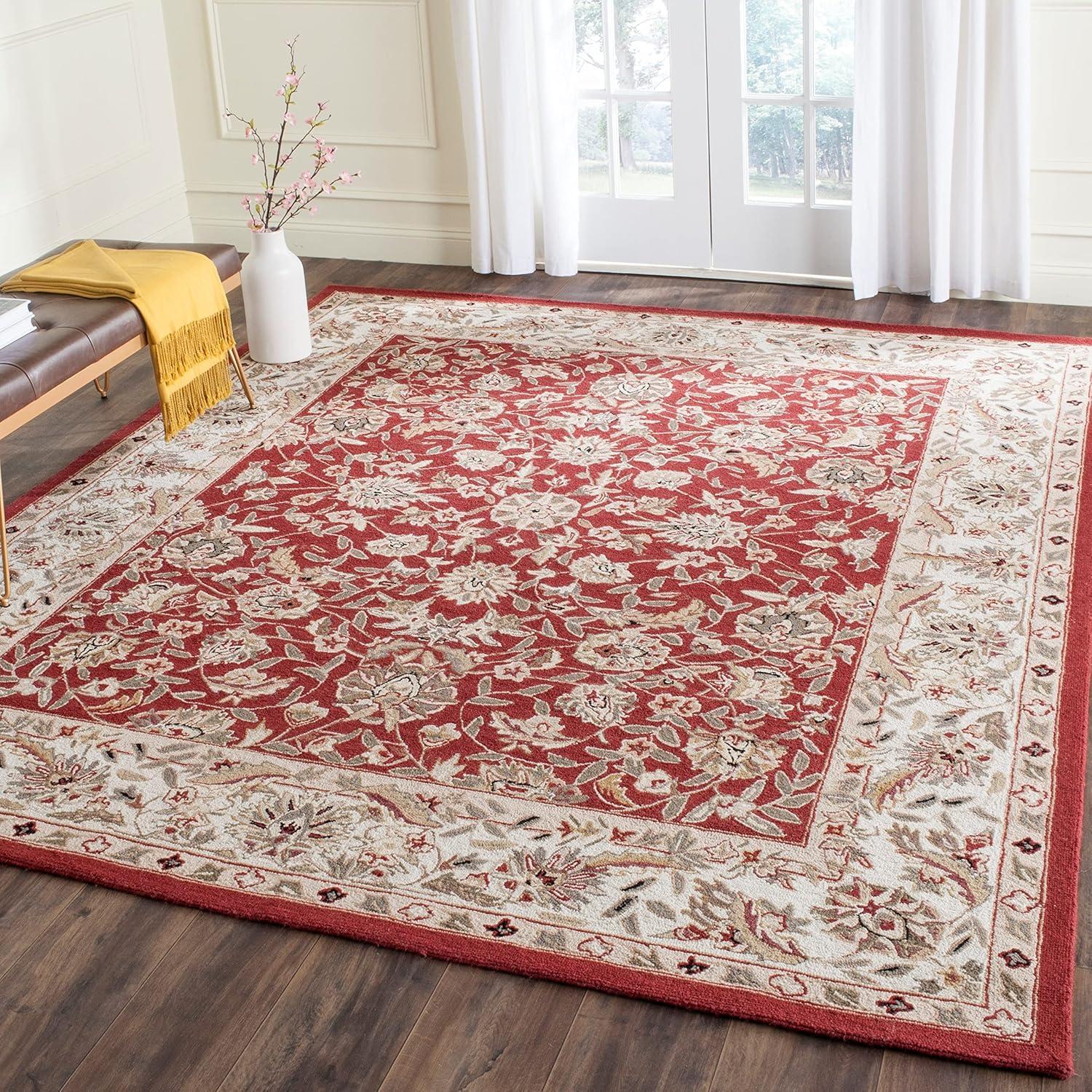 Ivory Elegance 3' Round Hand-Knotted Wool Area Rug