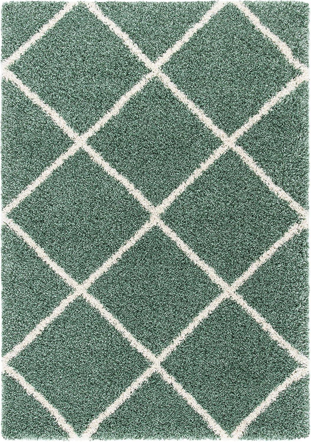Hudson Shag SGH281 Power Loomed Indoor Area Rug - Green/Ivory - 8'x10' - Safavieh