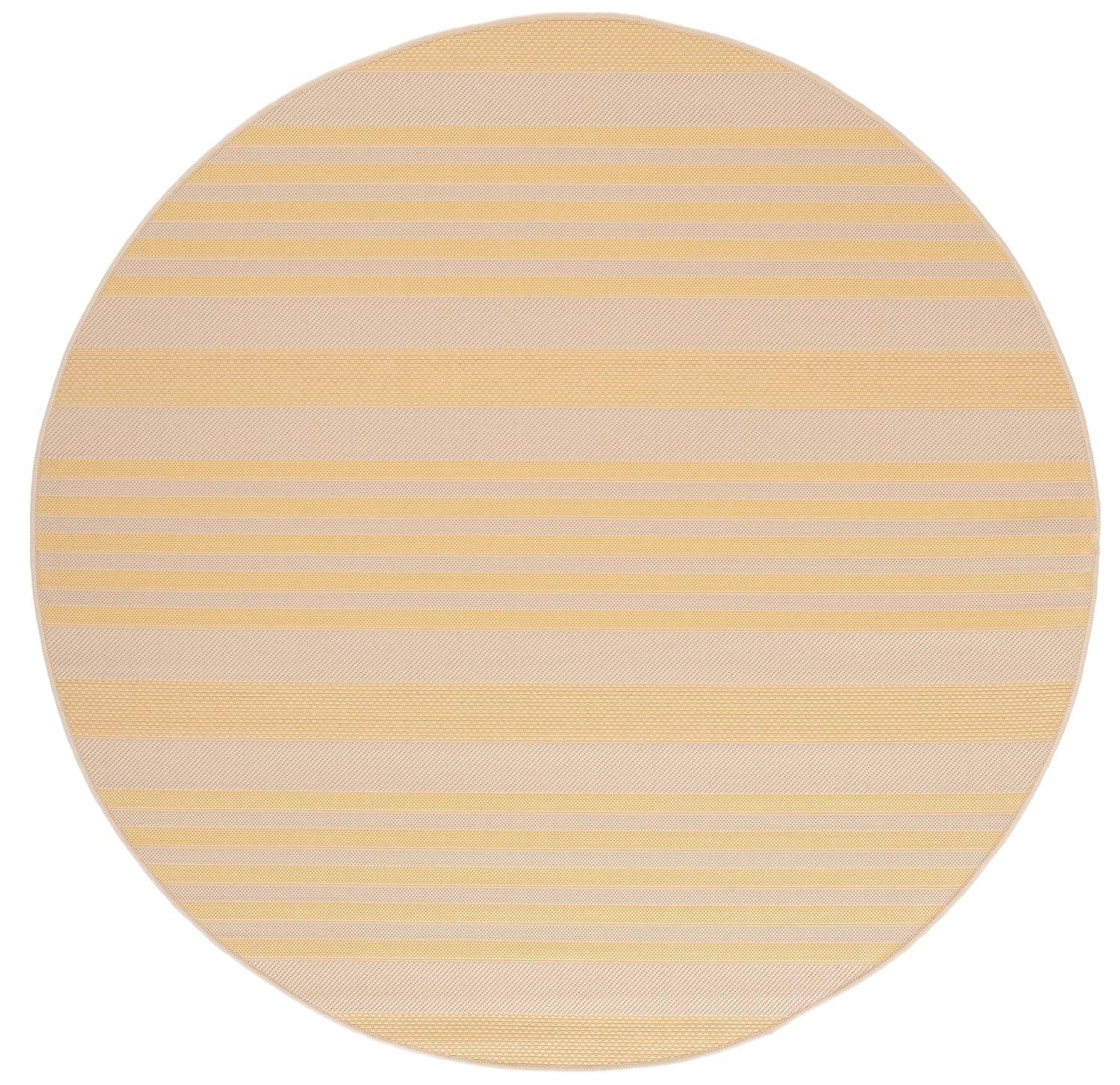 Courtyard CY6062 Power Loomed Indoor and Outdoor Indoor and Outdoor Area Rug - Gold/Beige - 6' round - Safavieh.