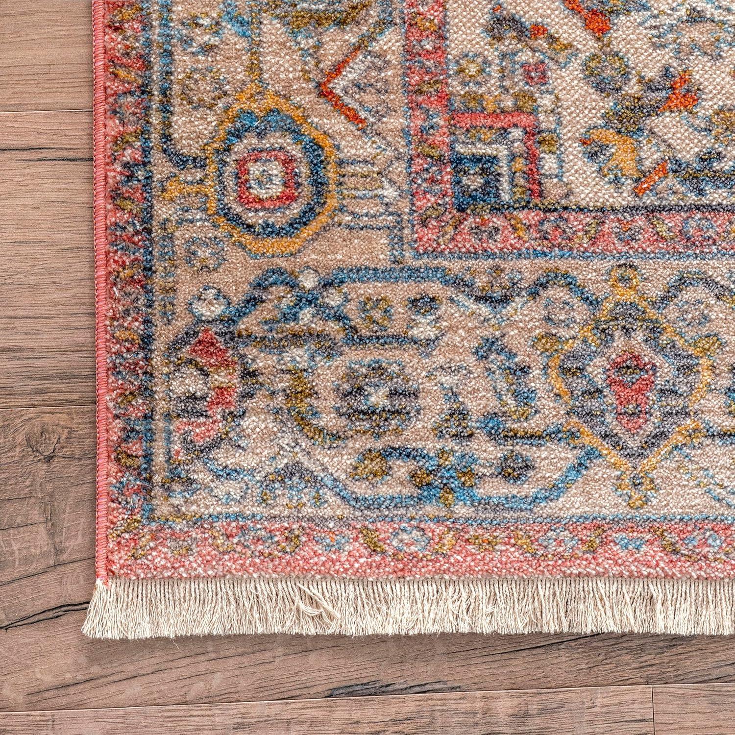 Nuloom Harriet Oriental/Persian 2x3 Accent Indoor Area Rug for Living Room Bedroom Dining Room Entryway Kitchen, Orange/Multicolor