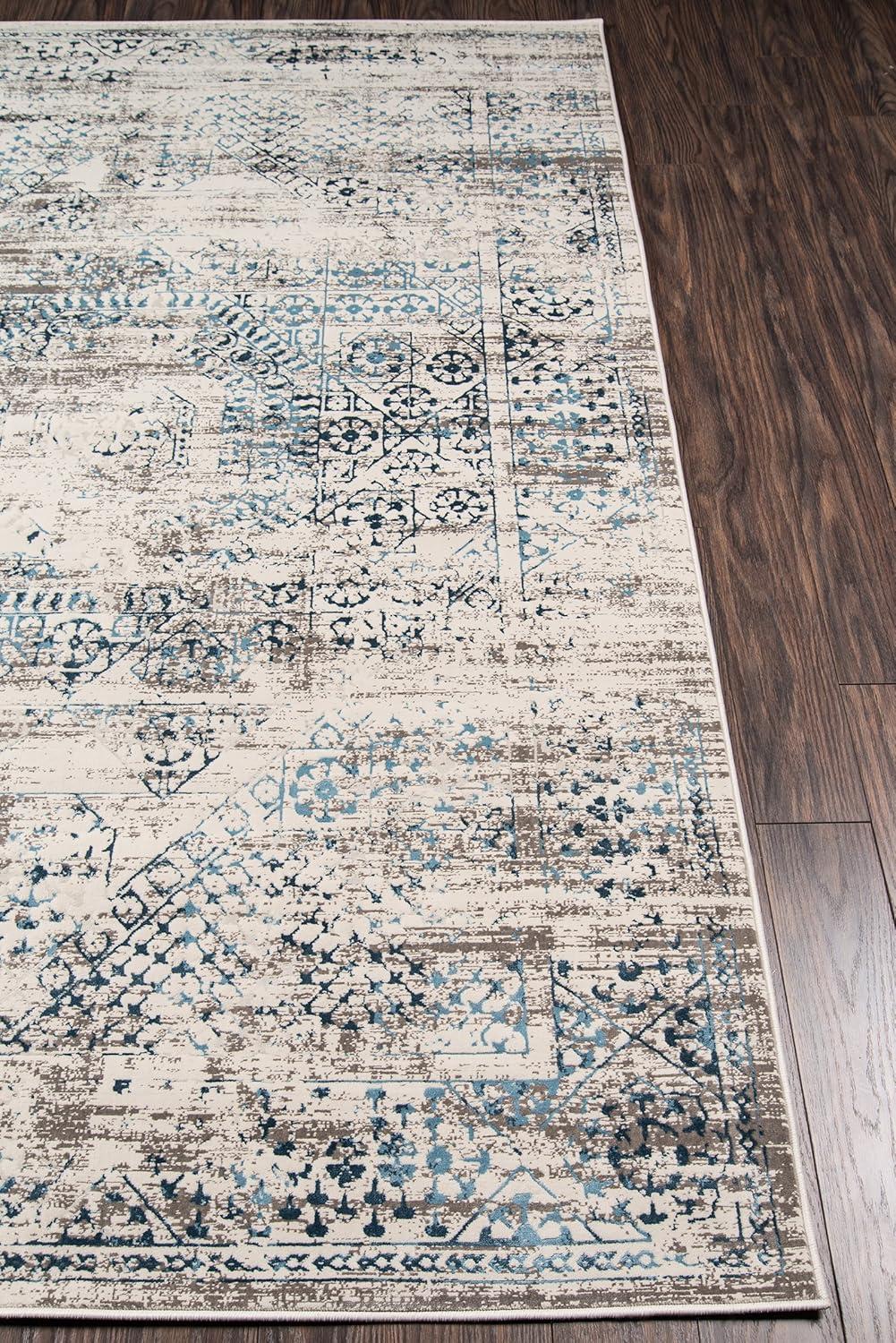 Juliet Transitional Blue Rectangular Rug with Silk-Like Accents, 2'x3'