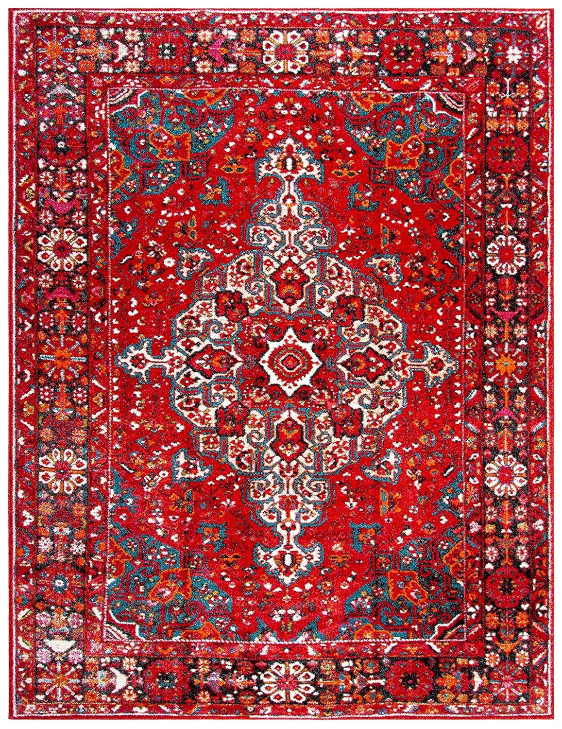 Vintage Hamadan VTH222 Power Loomed Indoor Area Rug - Red/Multi - 6'7"x9' - Safavieh