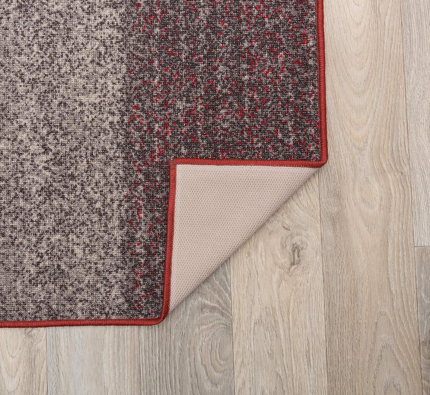 World Rug Gallery Modern Boxes Design Non-slip (Non-skid) Red 20" x 30" Area Rug
