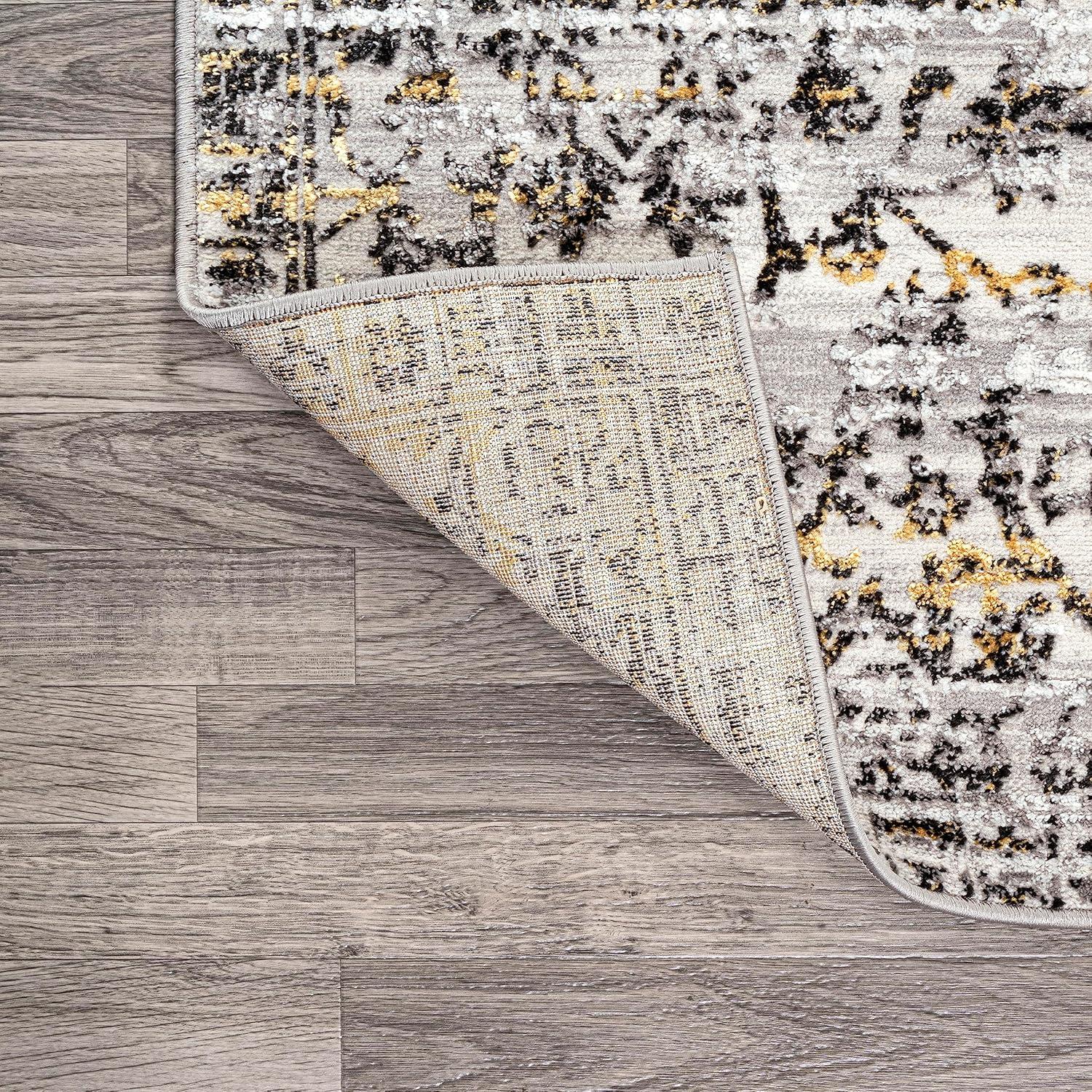 JONATHAN Y Tidal Modern Strie' Ivory/Black 3 ft. x 5 ft. Area Rug