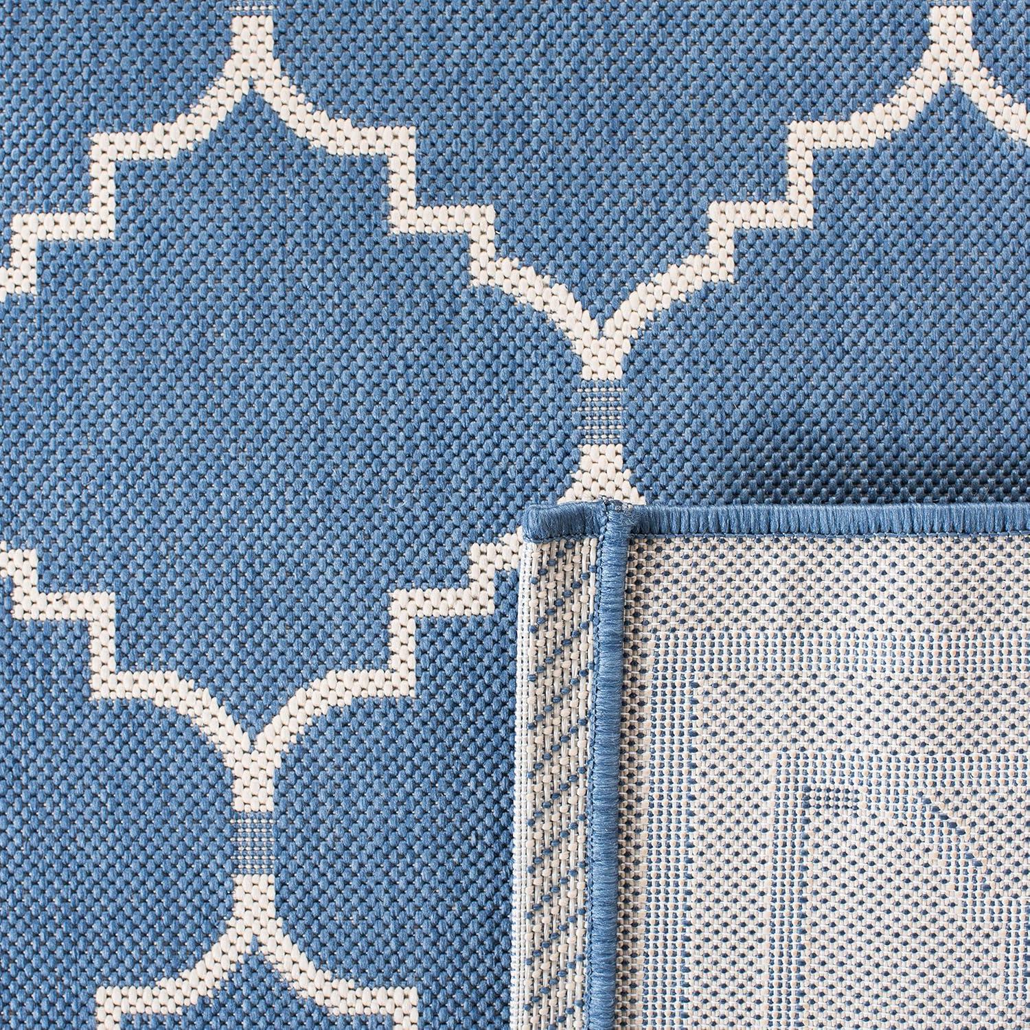 Courtyard CY6889 Power Loomed Indoor and Outdoor Accent Rug - Blue/Beige - 2'x3'7" - Safavieh