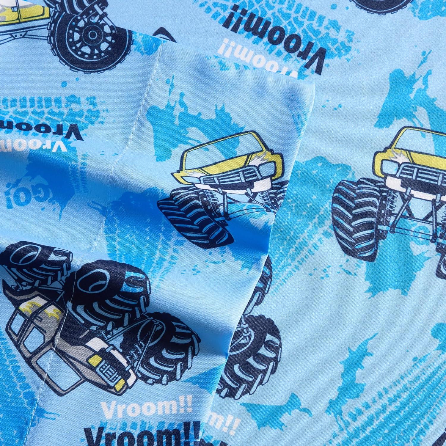 Sweet Home Collection Kids Monster Truck Printed Bed in a Bag Comforter & Sheet Set