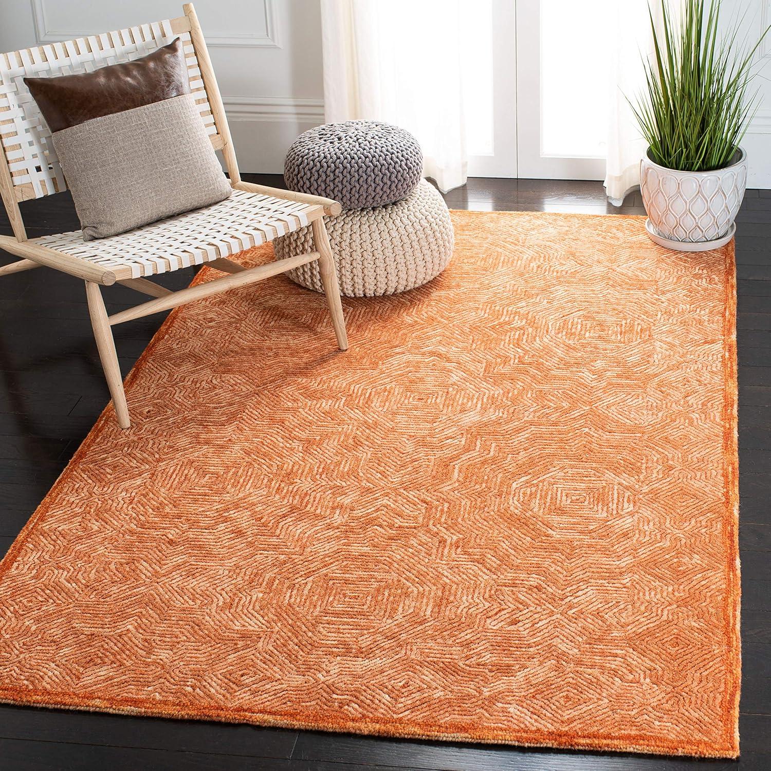 SAFAVIEH Ikat Collection IKT506P Handmade Rust Rug