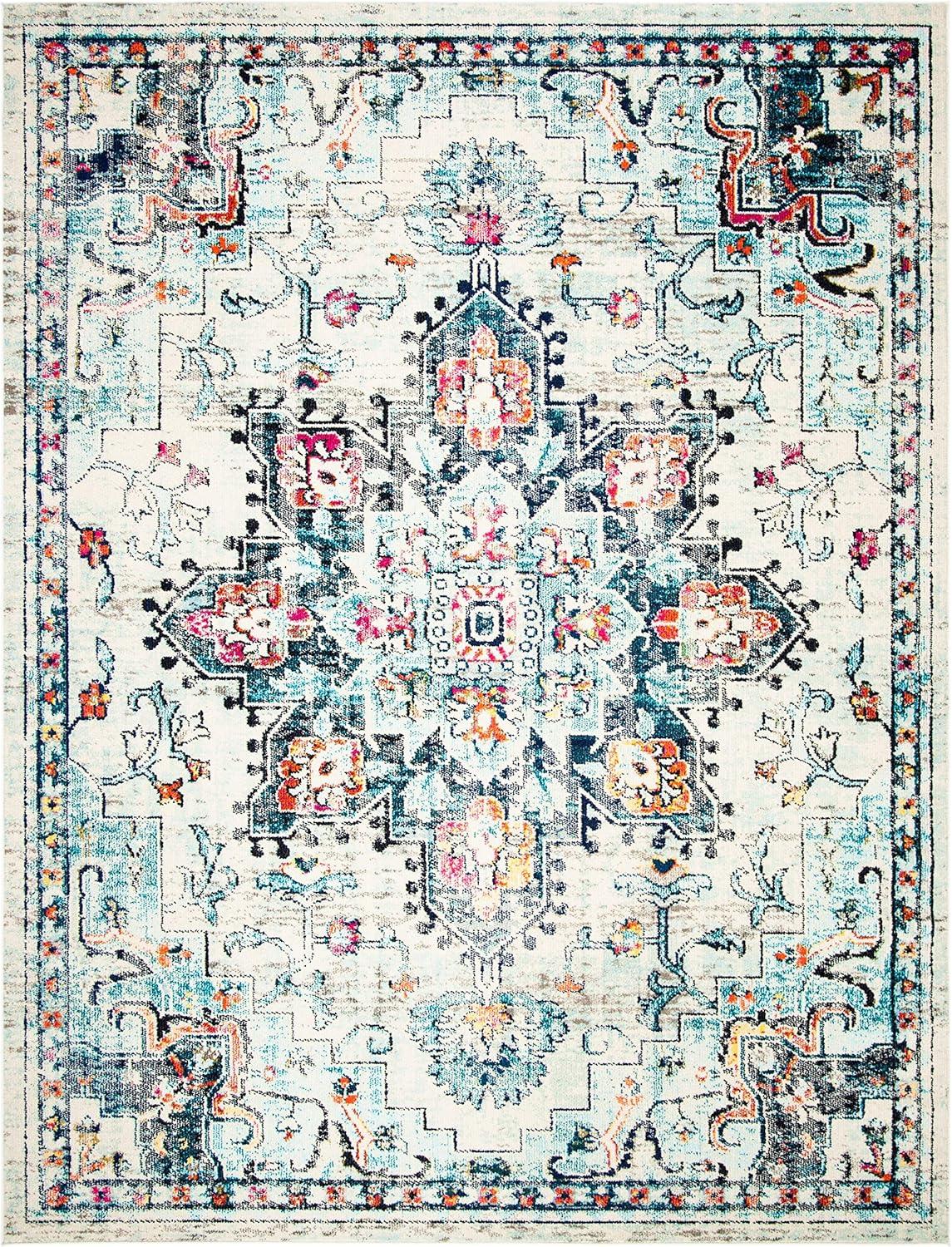 SAFAVIEH Madison Dalia Oriental Area Rug, Cream/Blue, 10' x 14'