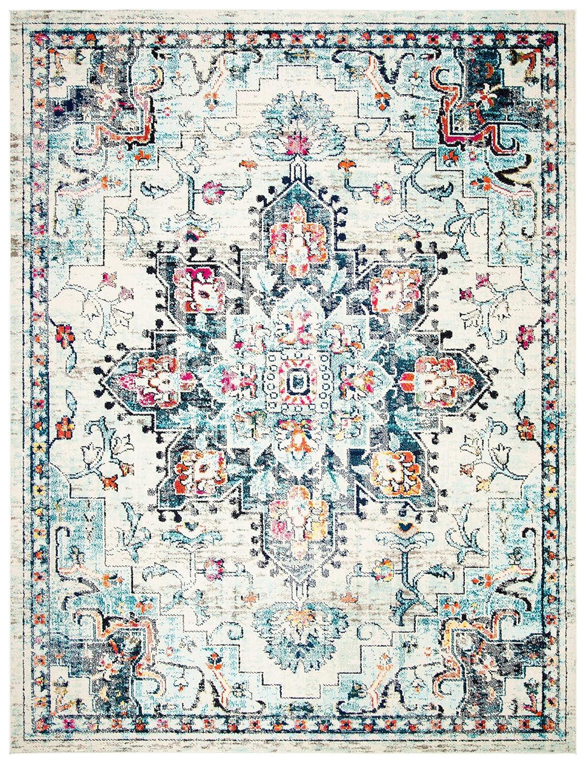 SAFAVIEH Madison Dalia Oriental Area Rug, Cream/Blue, 10' x 14'