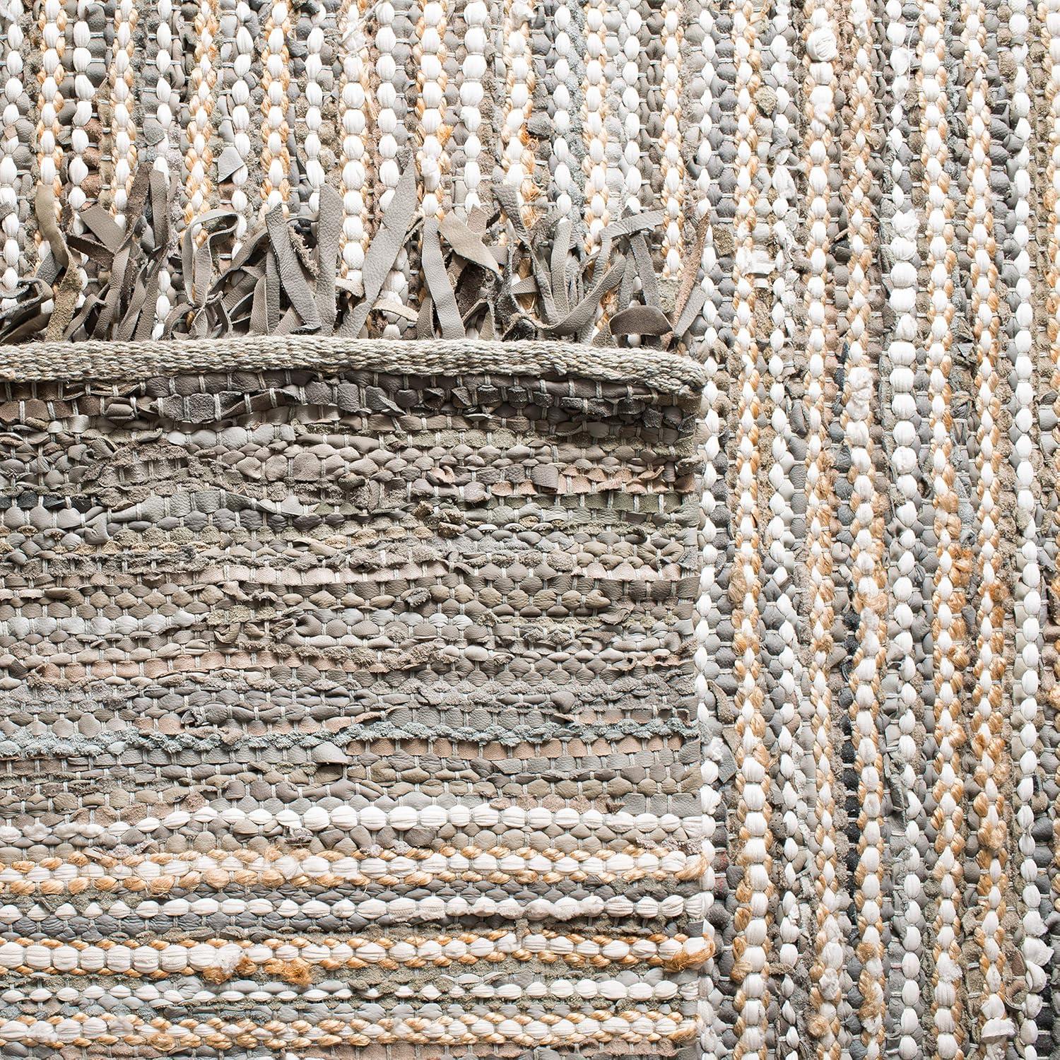 Vintage Leather VTL373 Hand Woven Indoor Accent Rug - Grey/Multi - 2'3"x4' - Safavieh.